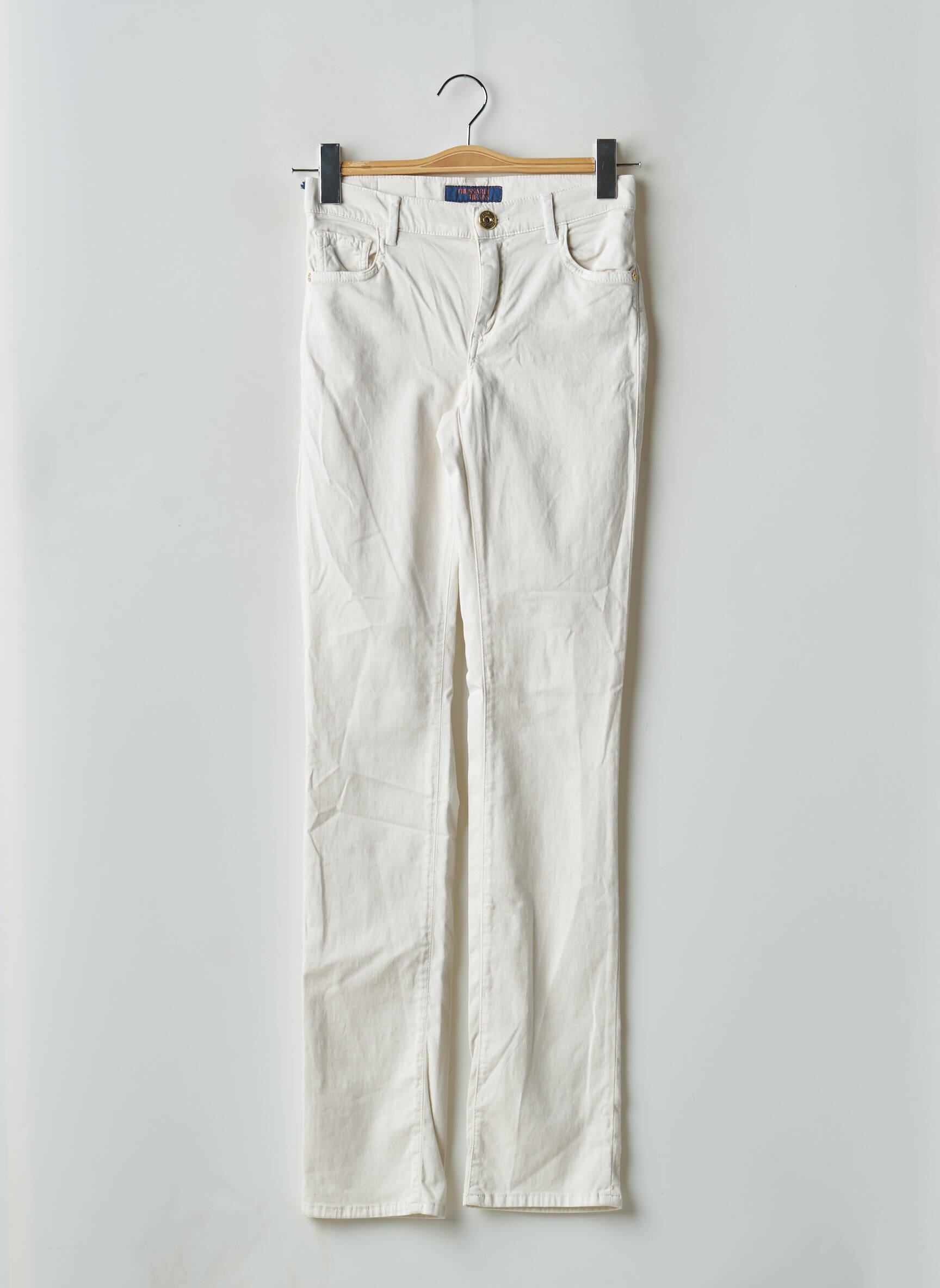 Lieknos kelnės popelinos audinys, kuris pasižymi lygiu ir tankiu paviršiumi. normala dydis bežinis TRUSSARDI JEANS moteris