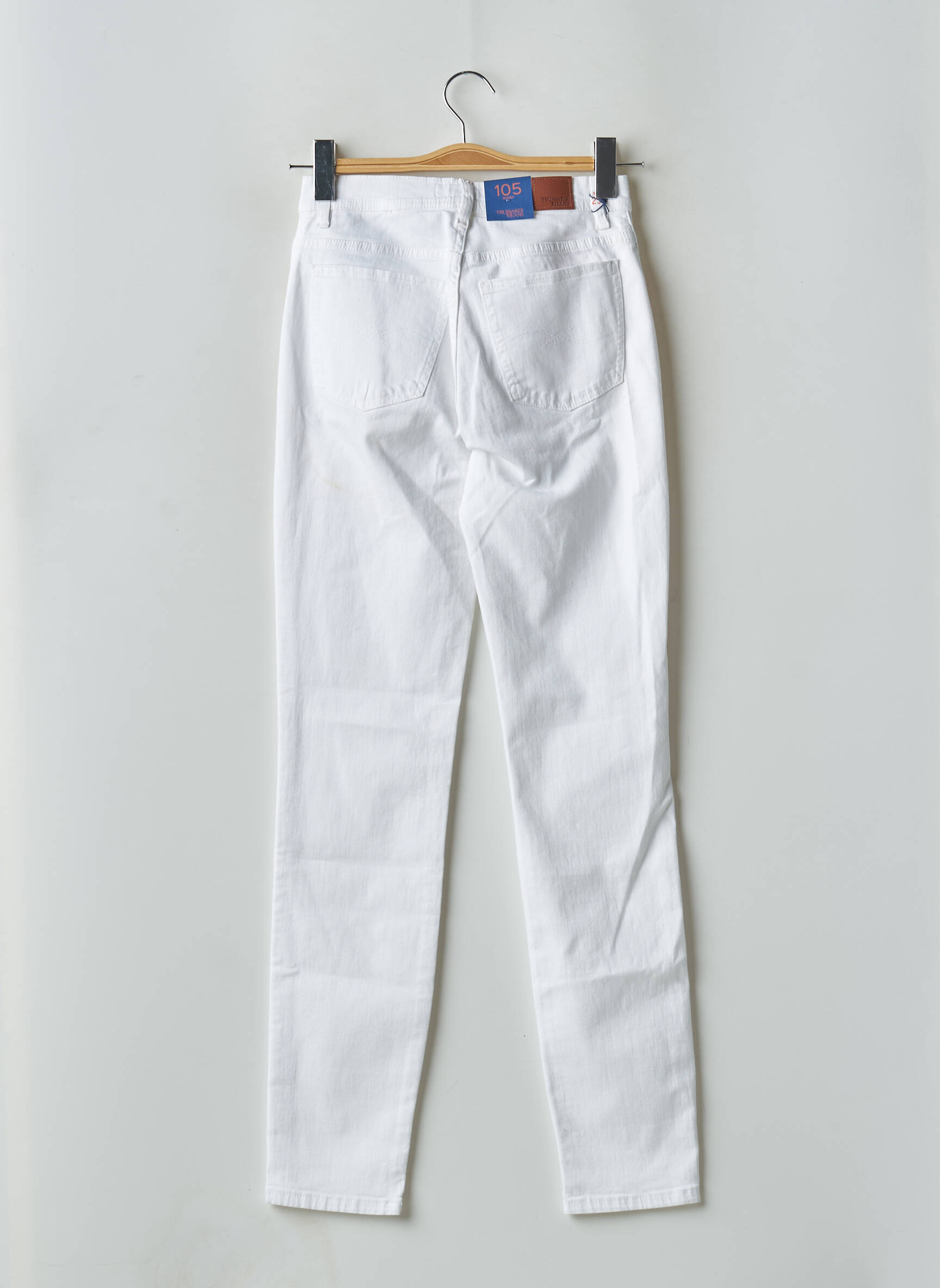 Lieknos kelnės aukšta talija aukšta talija baltas TRUSSARDI JEANS moteris