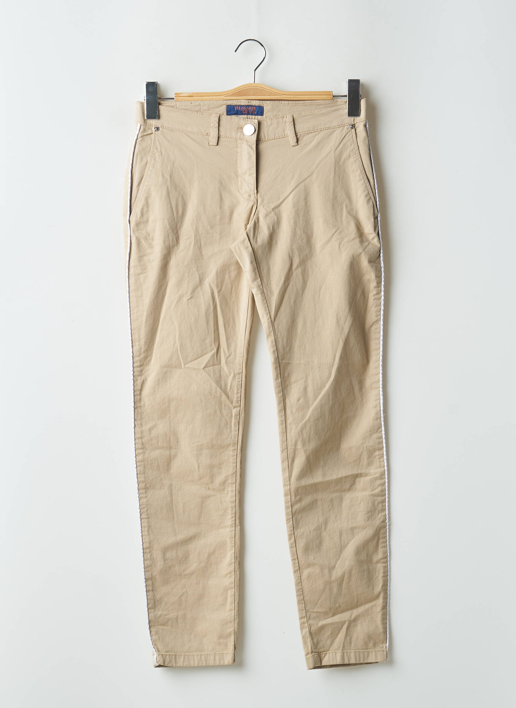 Chino kelnė šoniniai galonai su siuvinėjimu maža dydžio bežinis TRUSSARDI JEANS moteris