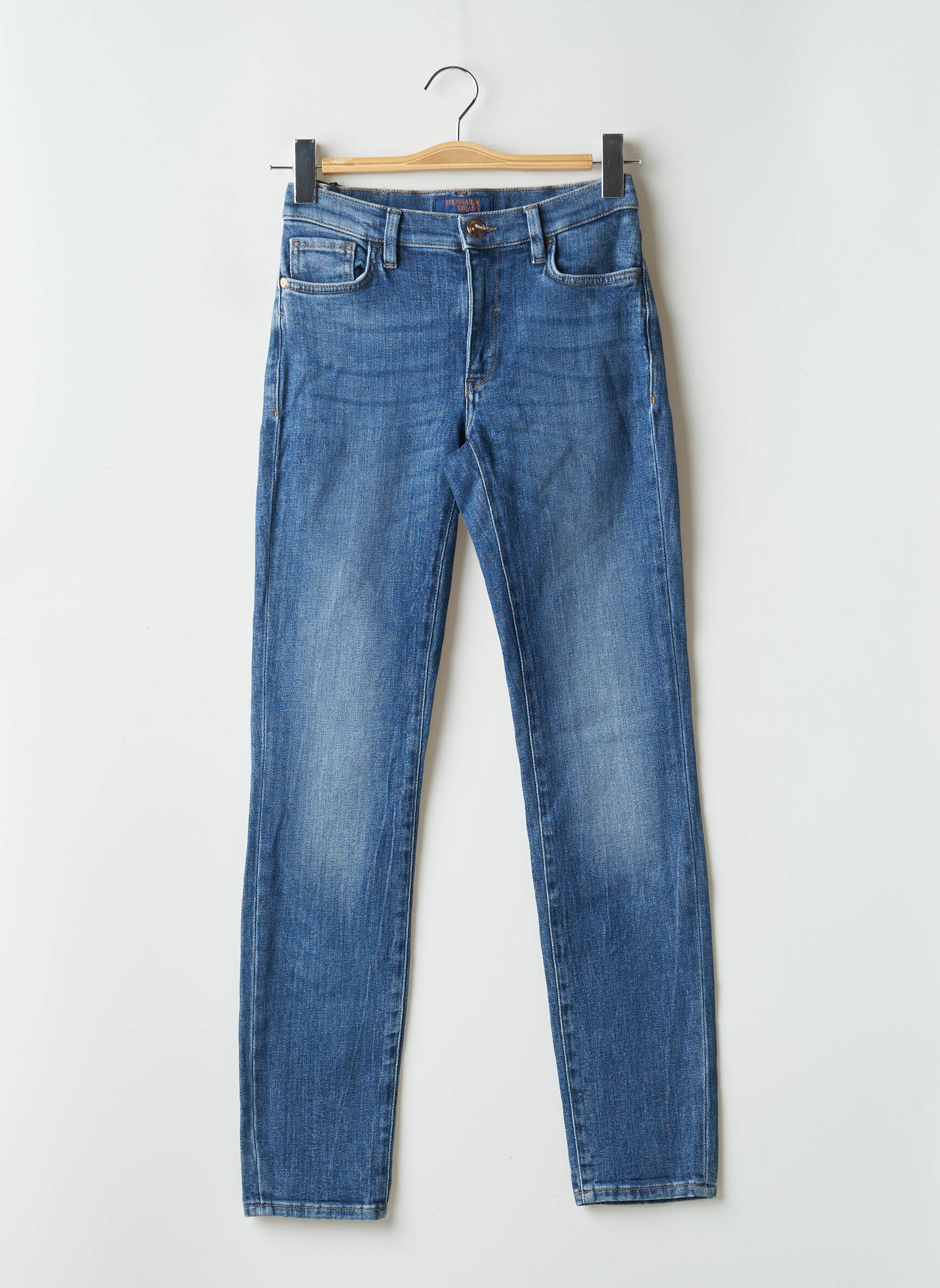 Lieknos džinsai aukšta talija aukšta talija mėlyna TRUSSARDI JEANS moteris
