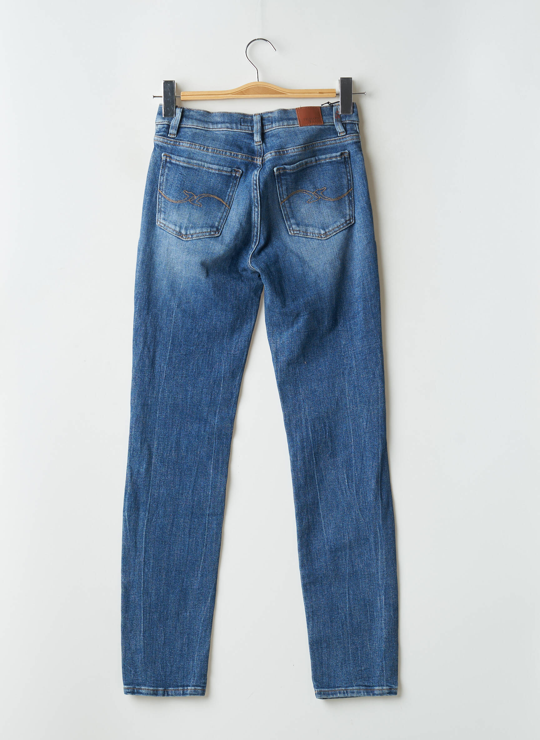 Lieknos džinsai aukšta talija aukšta talija mėlyna TRUSSARDI JEANS moteris