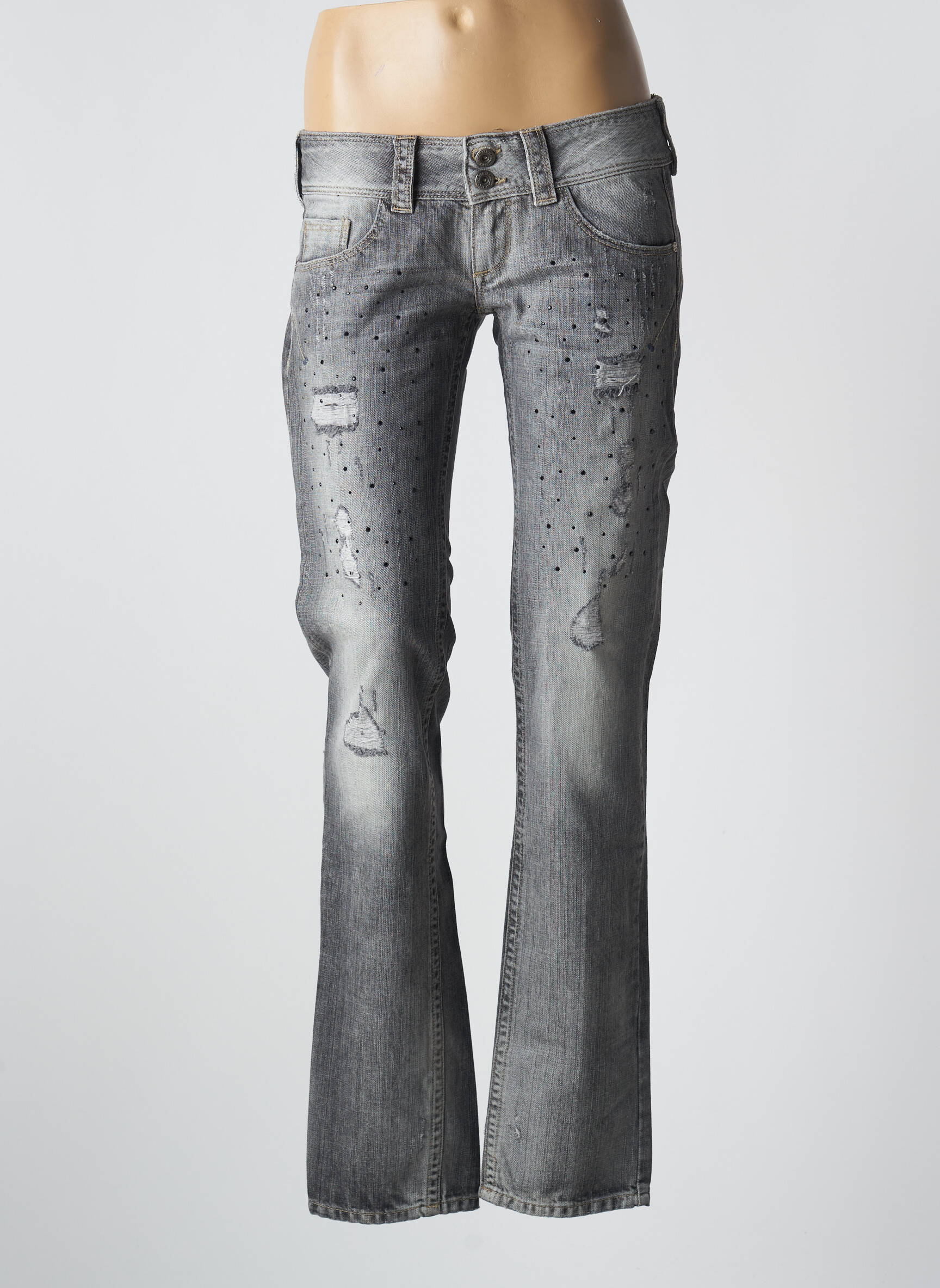 Bootcut džinsai kišenės pilka BSB moteris