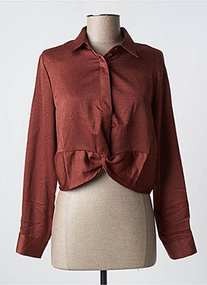 Bluzonai mygtukais užsegami rankogaliai su plyšiu ilgos rankovės rudas 0000000000000 moteris