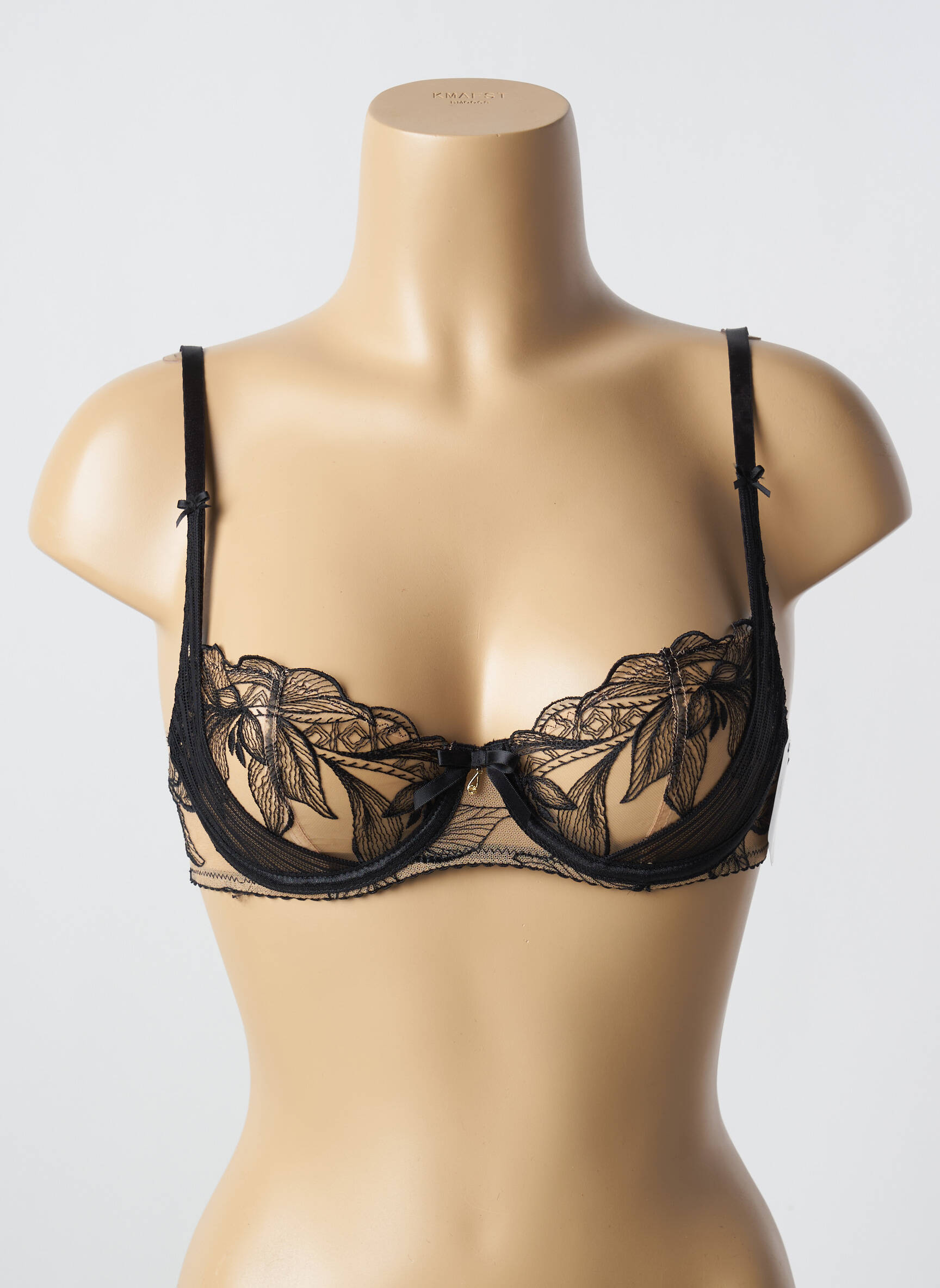 Liemenėlė lengva ir skaidri pilnas palaikantis liemenėlės viršus juodas AUBADE moteris