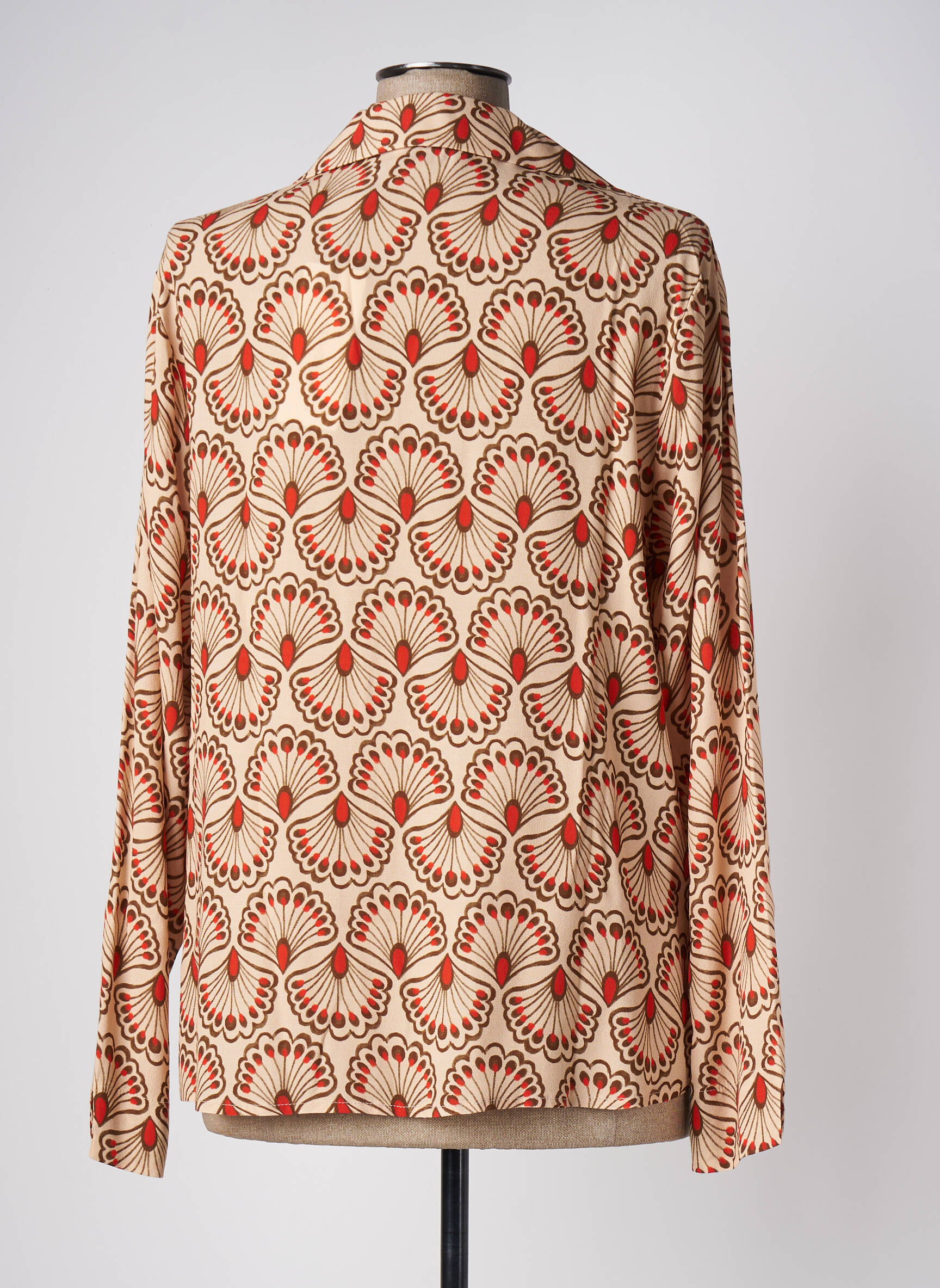 Moteriškas marškinys gėlių raštas ilgos rankovės bežinis MARIA BELLENTANI moteris