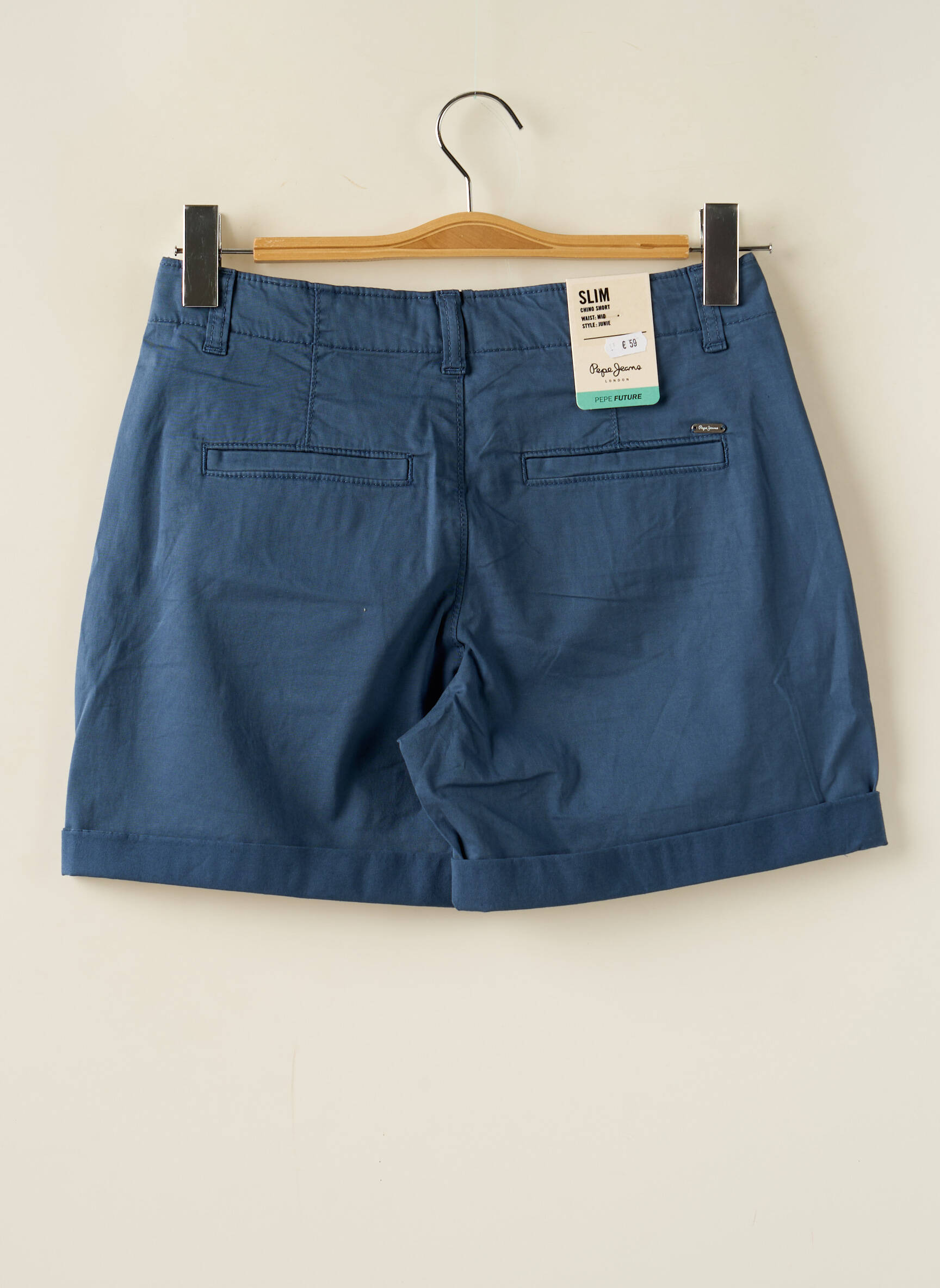 Šortas uždarymas su užtrauktuku po mygtuku uždengimu mėlyna PEPE JEANS moteris