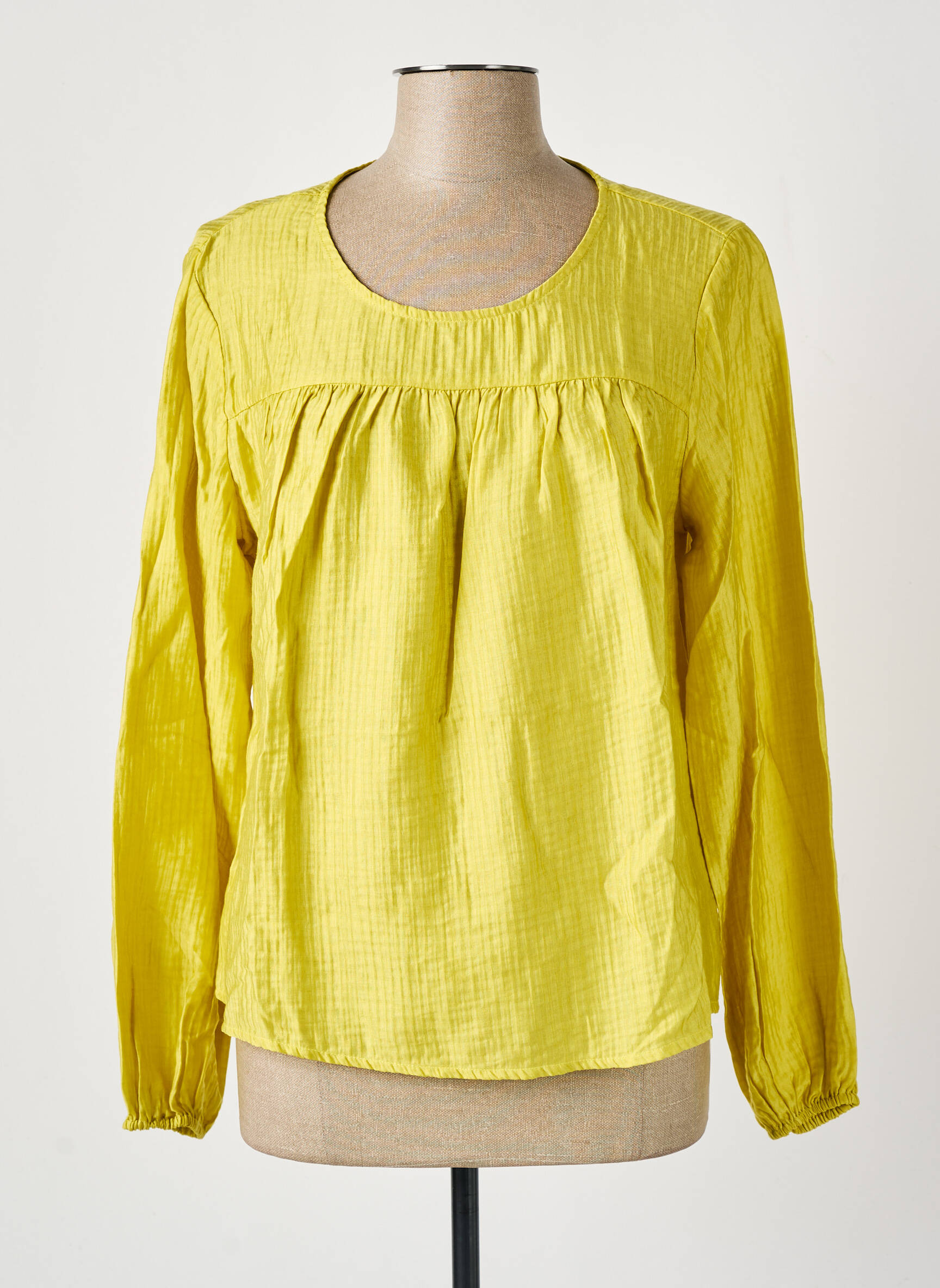 Bluzonai apvalus kaklas ilgos rankovės geltona CREAM moteris