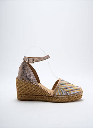 Espadrilės apvalus mygtukas kulnas nuo 4 iki 6 cm rudas REBELLES moteris