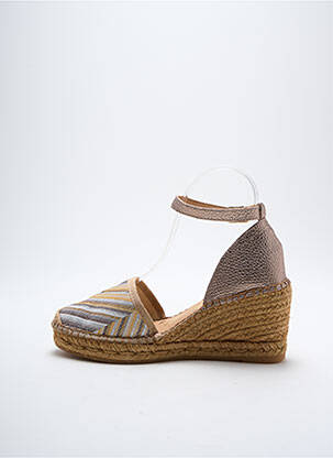Espadrilės apvalus mygtukas kulnas nuo 4 iki 6 cm rudas REBELLES moteris