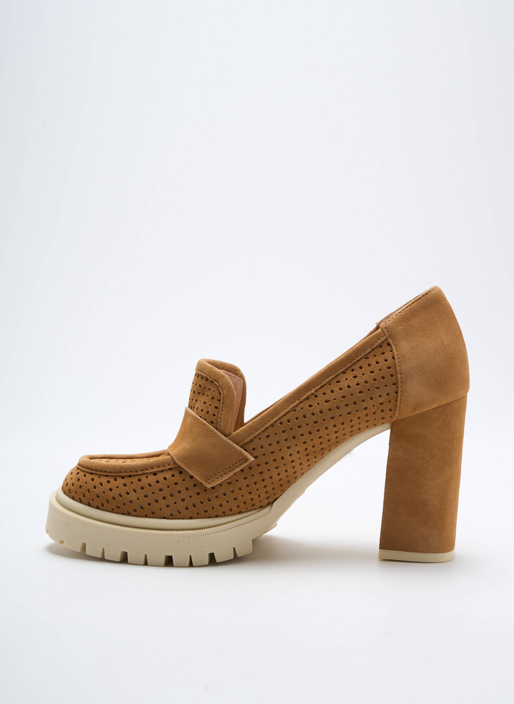 Mokasīnai nubuko audinys kulnas nuo 7 iki 9 cm rudas LODI LOVE moteris