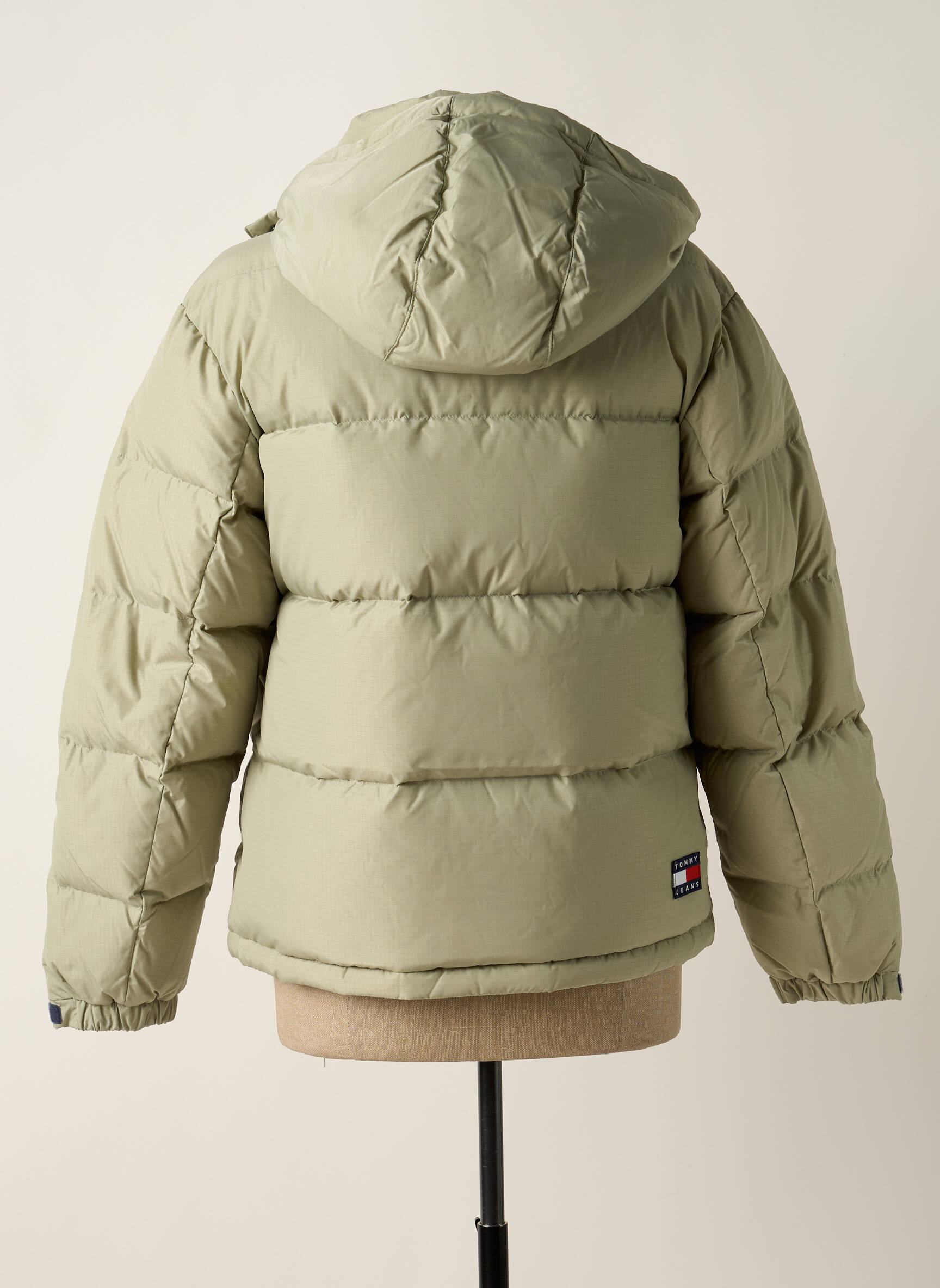 Pūkinė striukė su gobtuvu su gobtuvu žalias TOMMY HILFIGER moteris