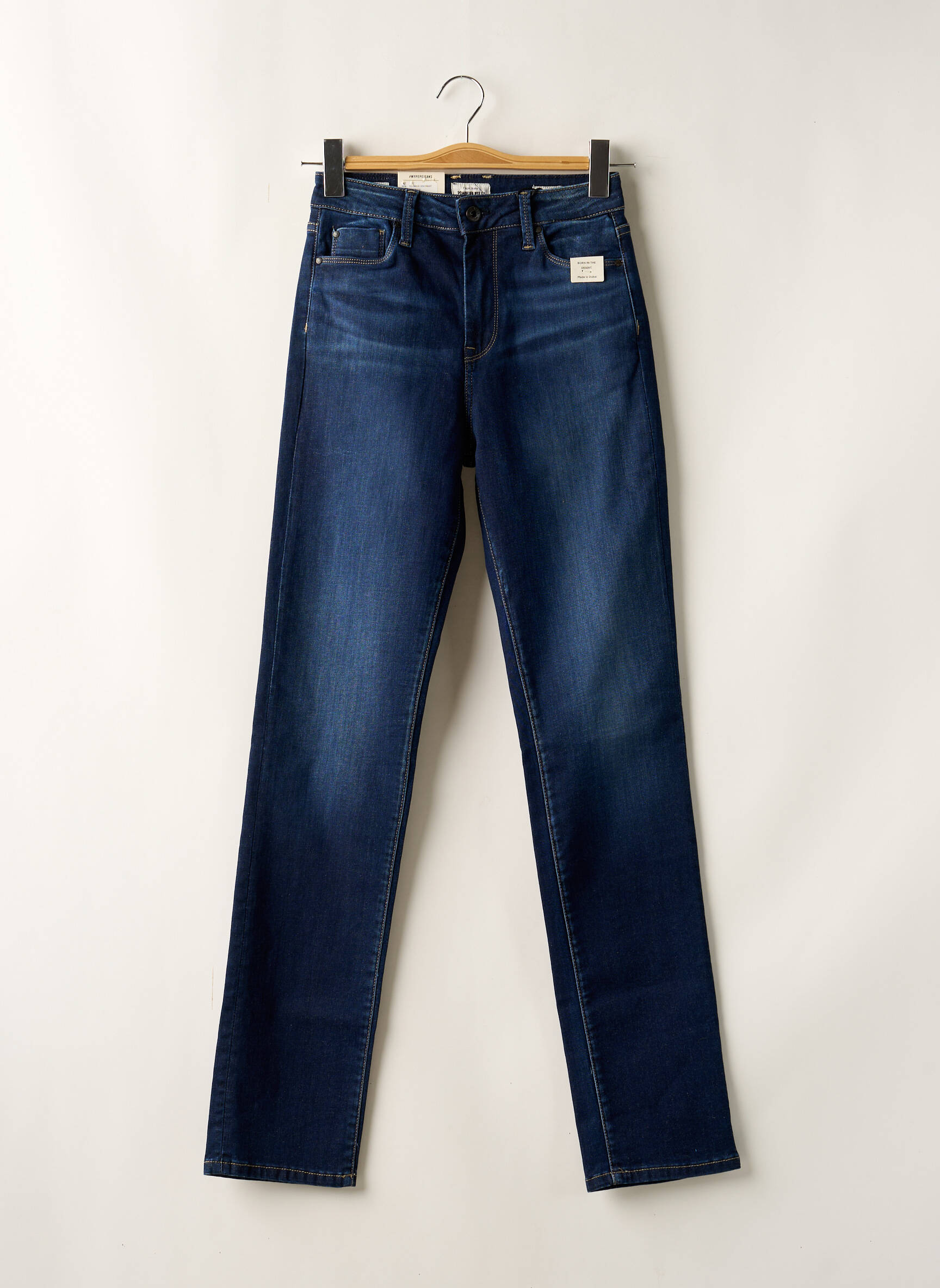 Lieknos džinsai aukšta talija aukšta talija mėlyna PEPE JEANS moteris