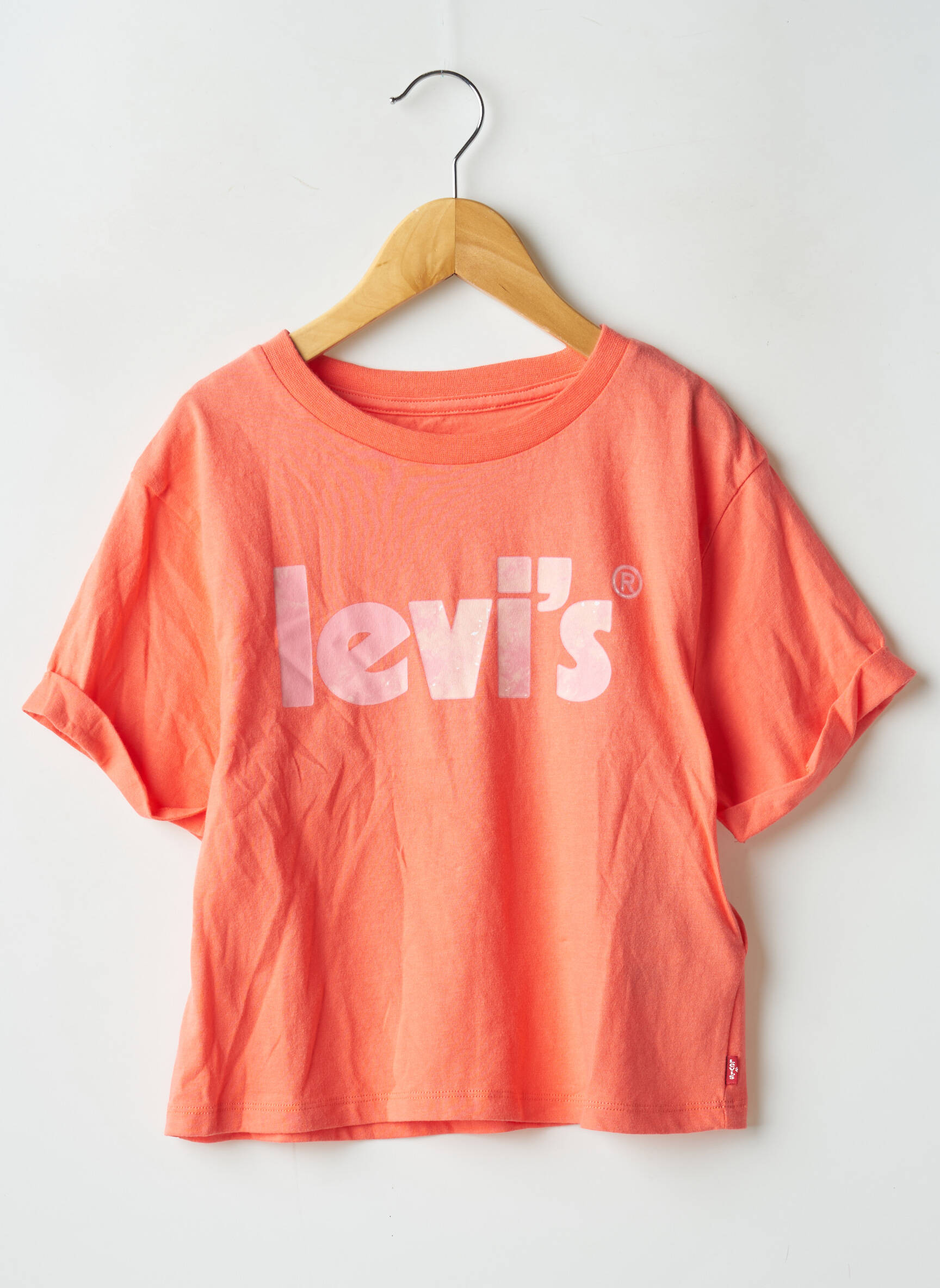 Viršūnė tiesi kirpimas trumpas rankovės oranžinė LEVI'S mergina