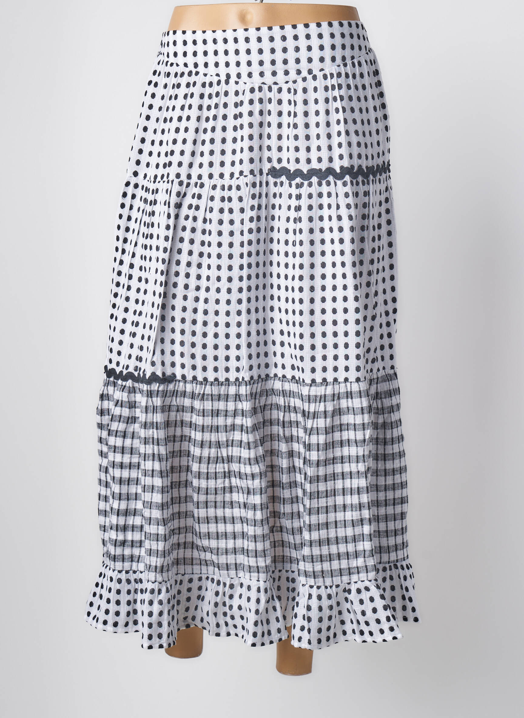 Ilgas sijonas fantazijos raštas juodas RHUM RAISIN moteris