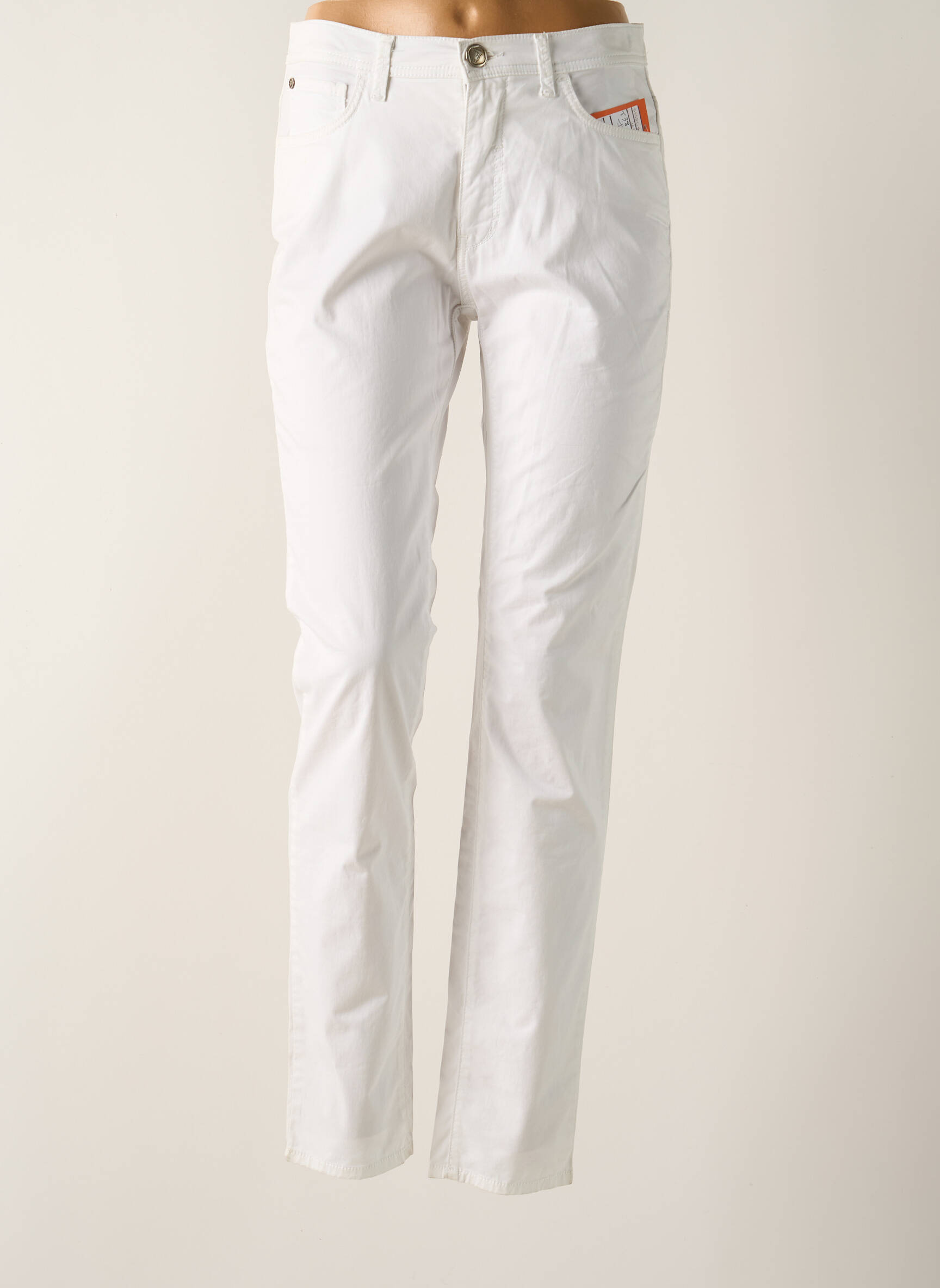 Lieknos kelnės popelinos audinys, kuris pasižymi lygiu ir tankiu paviršiumi. normala dydis baltas TRUSSARDI JEANS moteris