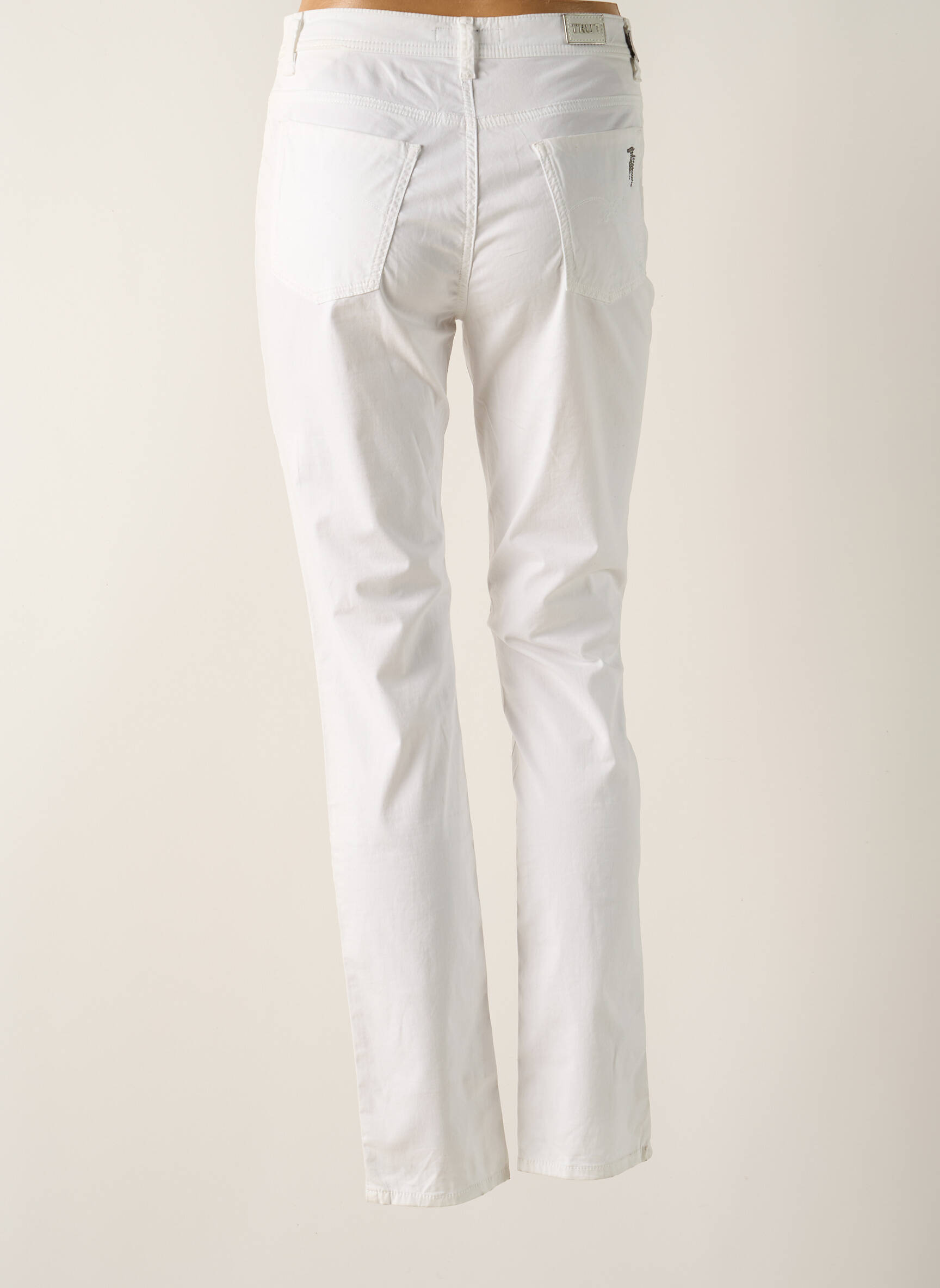 Lieknos kelnės popelinos audinys, kuris pasižymi lygiu ir tankiu paviršiumi. normala dydis baltas TRUSSARDI JEANS moteris