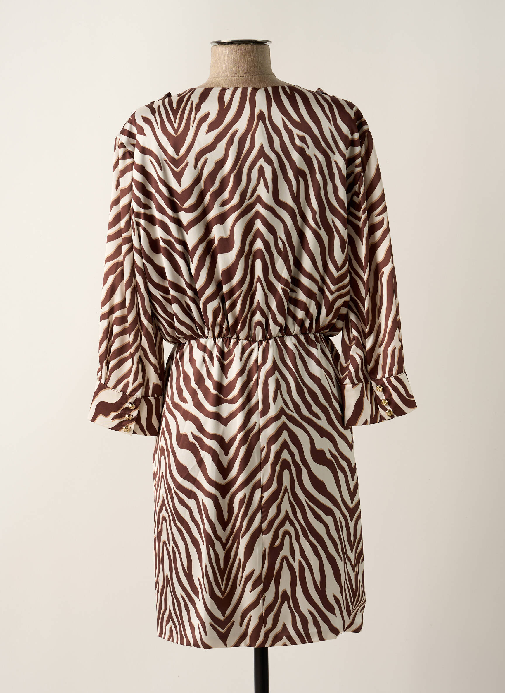 Trumpa suknelė 3/4 rankovės 3/4 rankovės rudas RELISH moteris