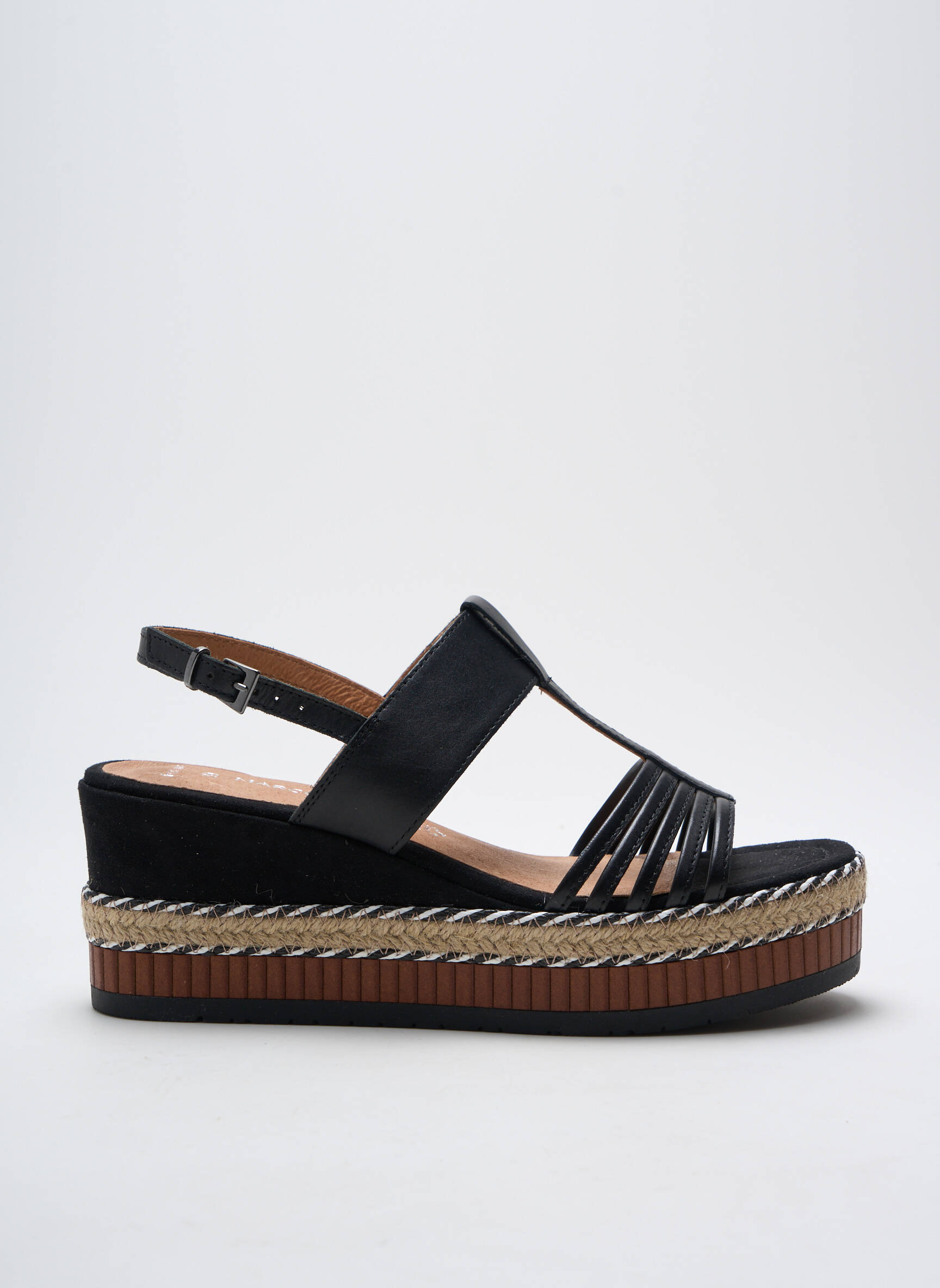 Espadrilės satino audinys kulnas nuo 7 iki 9 cm juodas MARCO TOZZI moteris