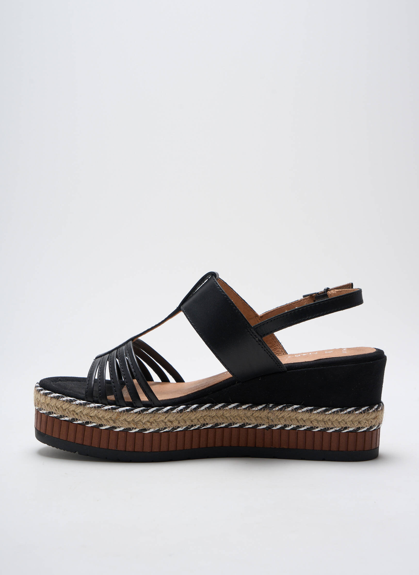 Espadrilės satino audinys kulnas nuo 7 iki 9 cm juodas MARCO TOZZI moteris