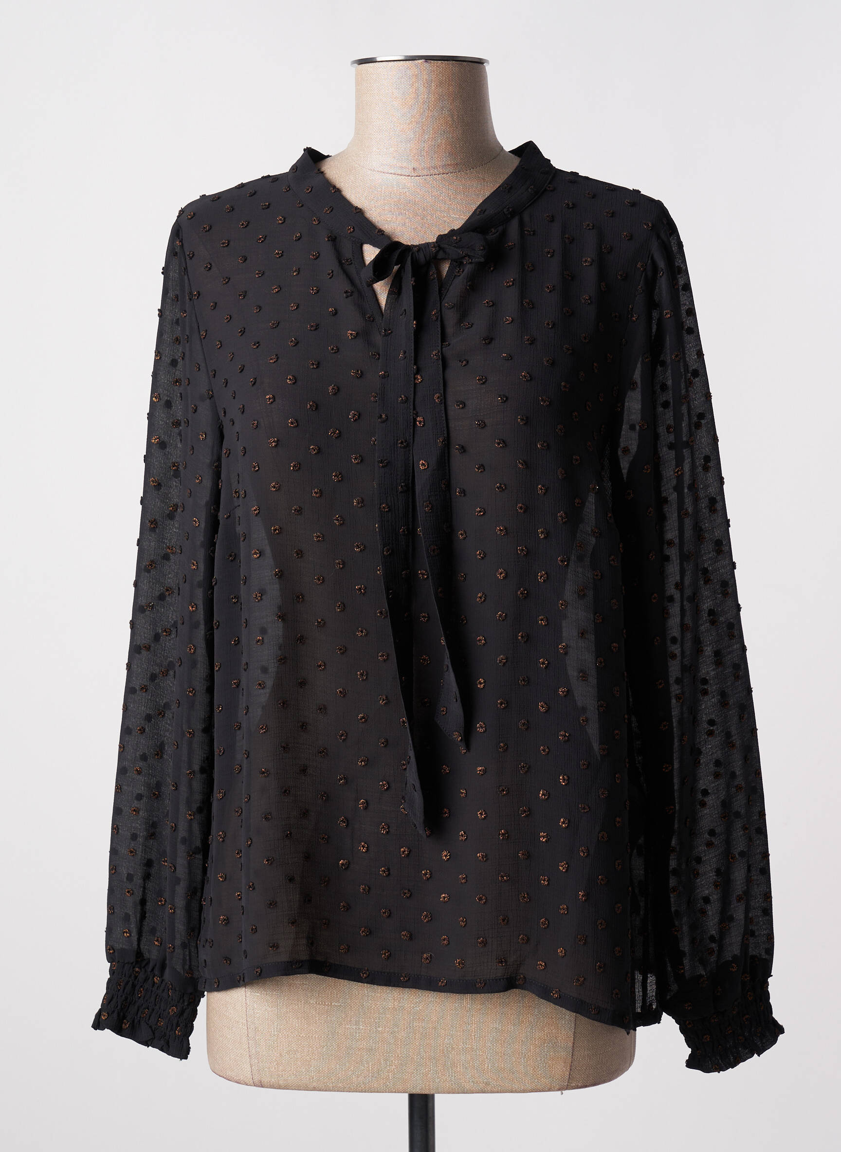 Bluzonai lengva ir skaidri ilgos rankovės juodas BRANDTEX moteris