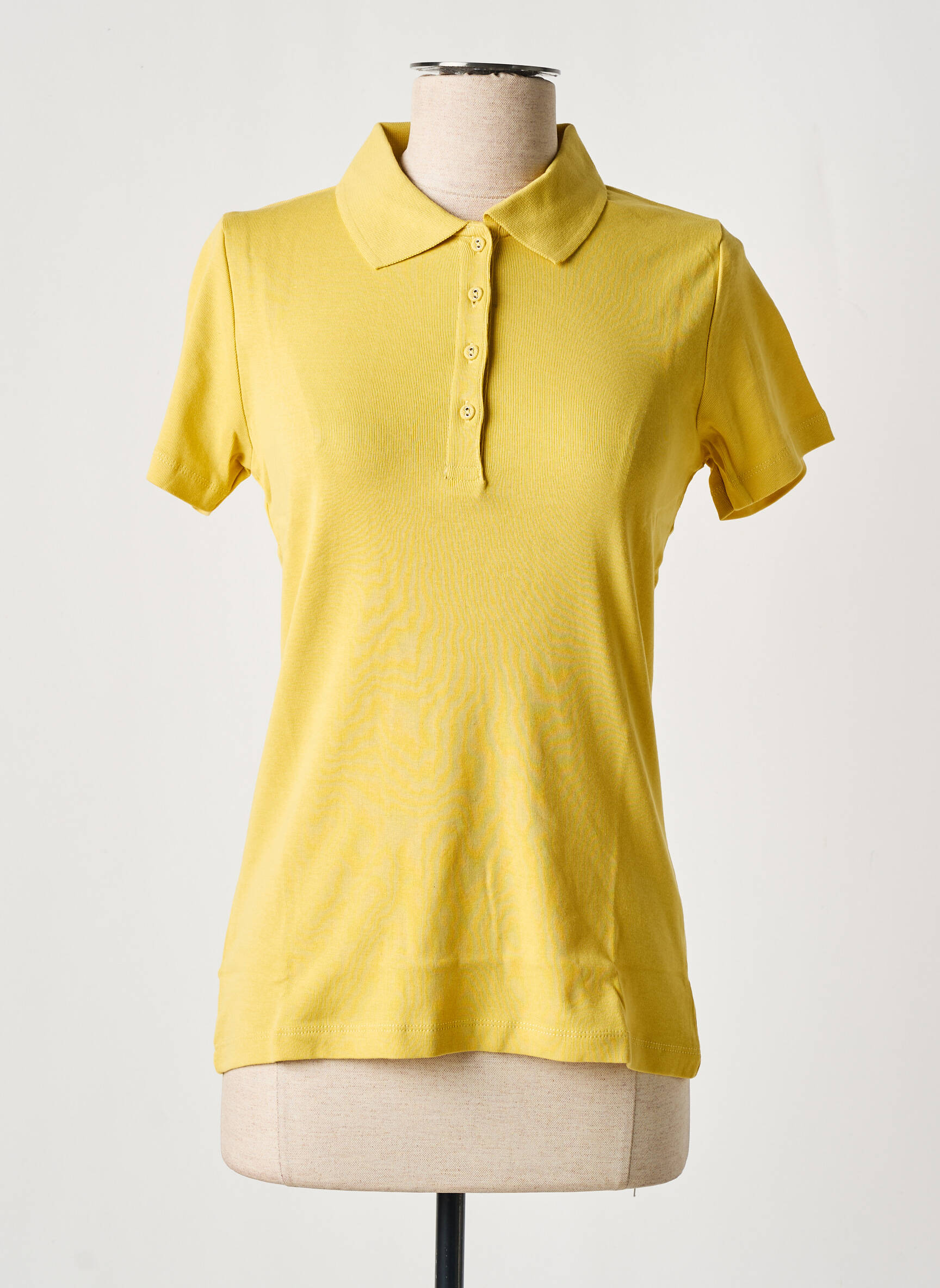 Polo jersey audinys trumpas rankovės geltona M.X.O moteris