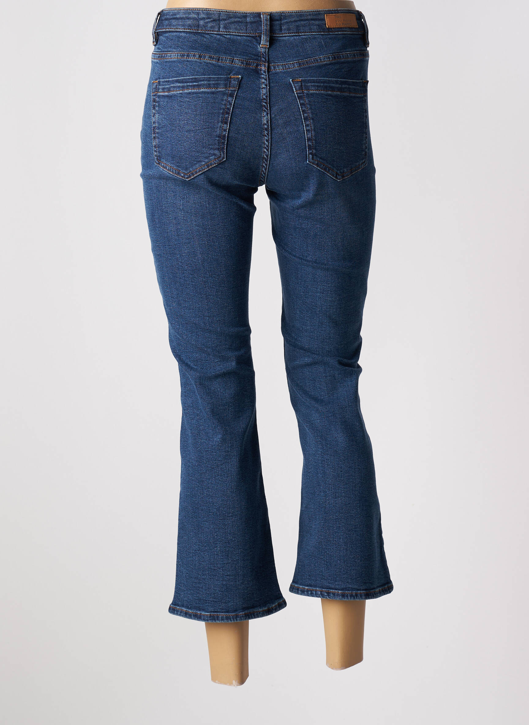 Bootcut džinsai aukšta talija aukšta talija mėlyna HAPPY moteris