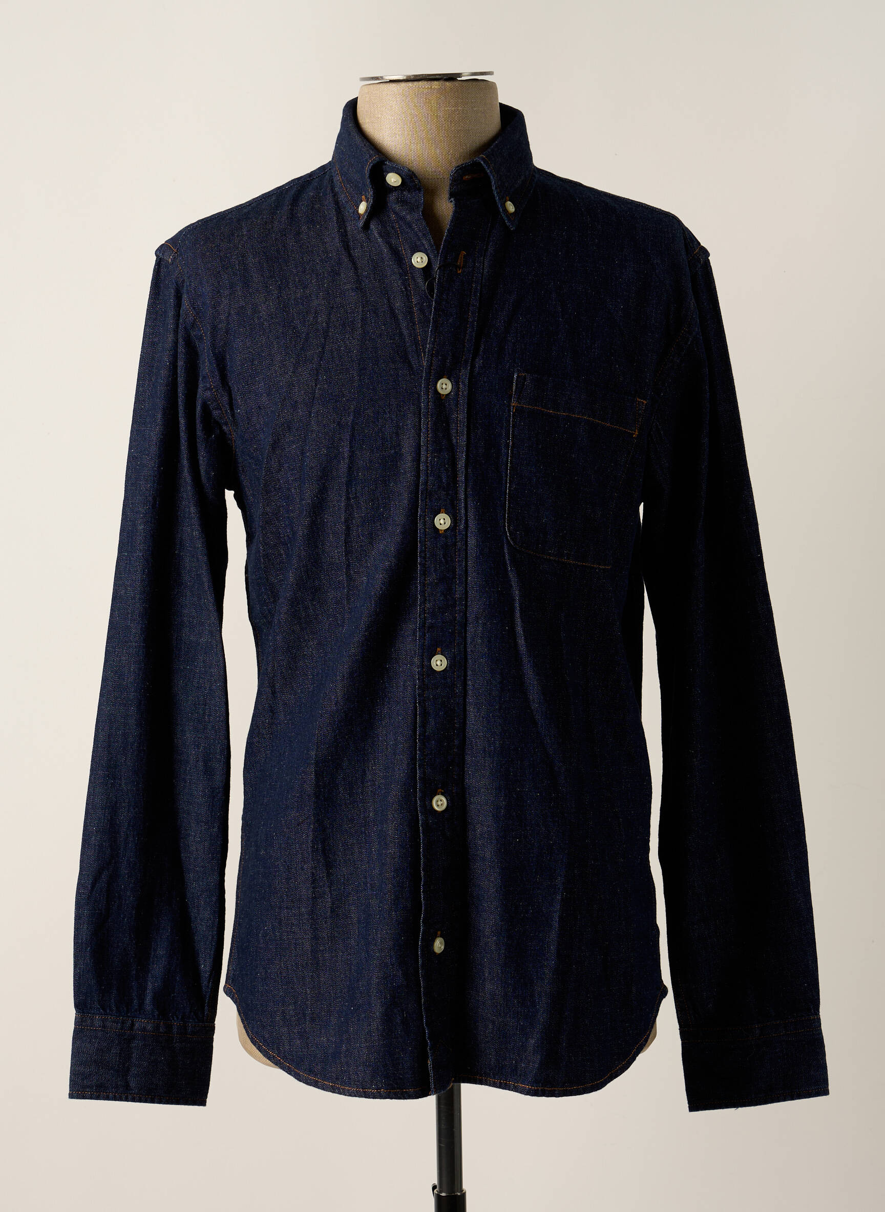 Ilgomis rankovėmis marškinys kišenės mėlyna JACK & JONES vyras