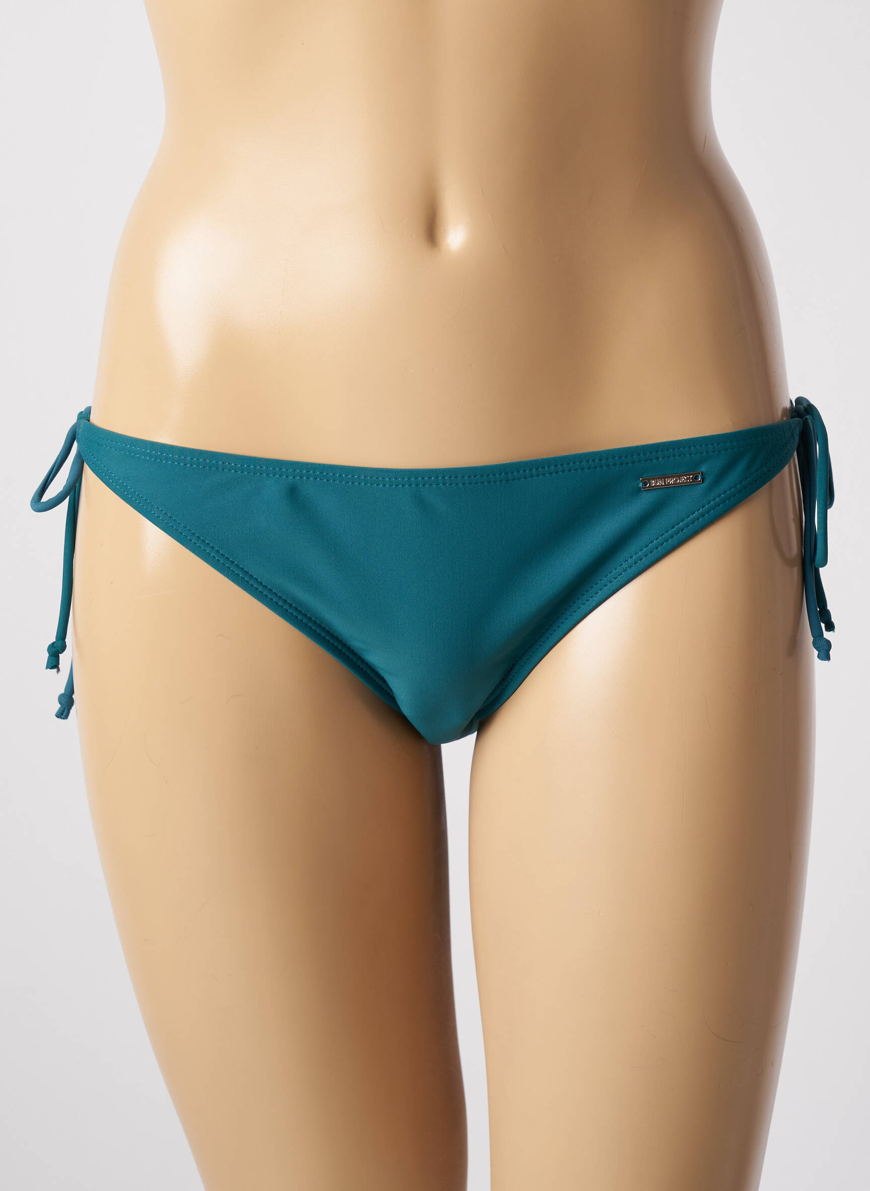 Maudymosi kelnaitės satino efektas bikini žalias SUN PROJECT moteris