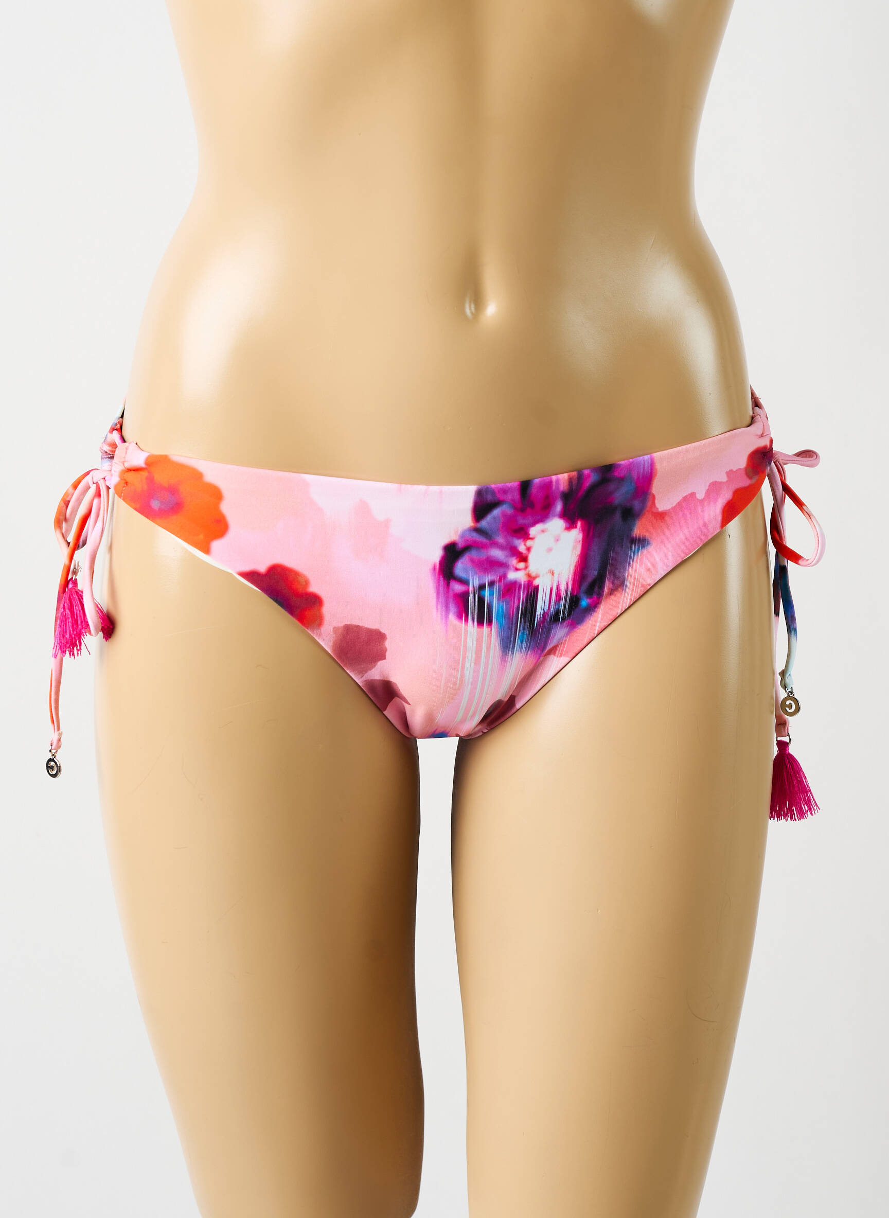 Maudymosi kelnaitės gėlių raštas bikini rožinė CYELL moteris
