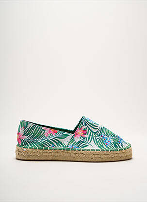 Espadrilės apvalus mygtukas plokščias kulnas iki 3 cm žalias JUSTFAB moteris