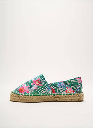 Espadrilės apvalus mygtukas plokščias kulnas iki 3 cm žalias JUSTFAB moteris