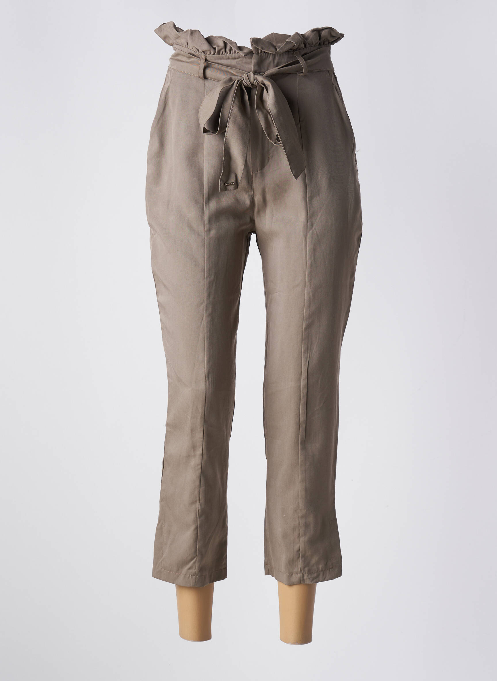Pantalon tiesi kirpimas aukšta talija bežinis GAUDI moteris