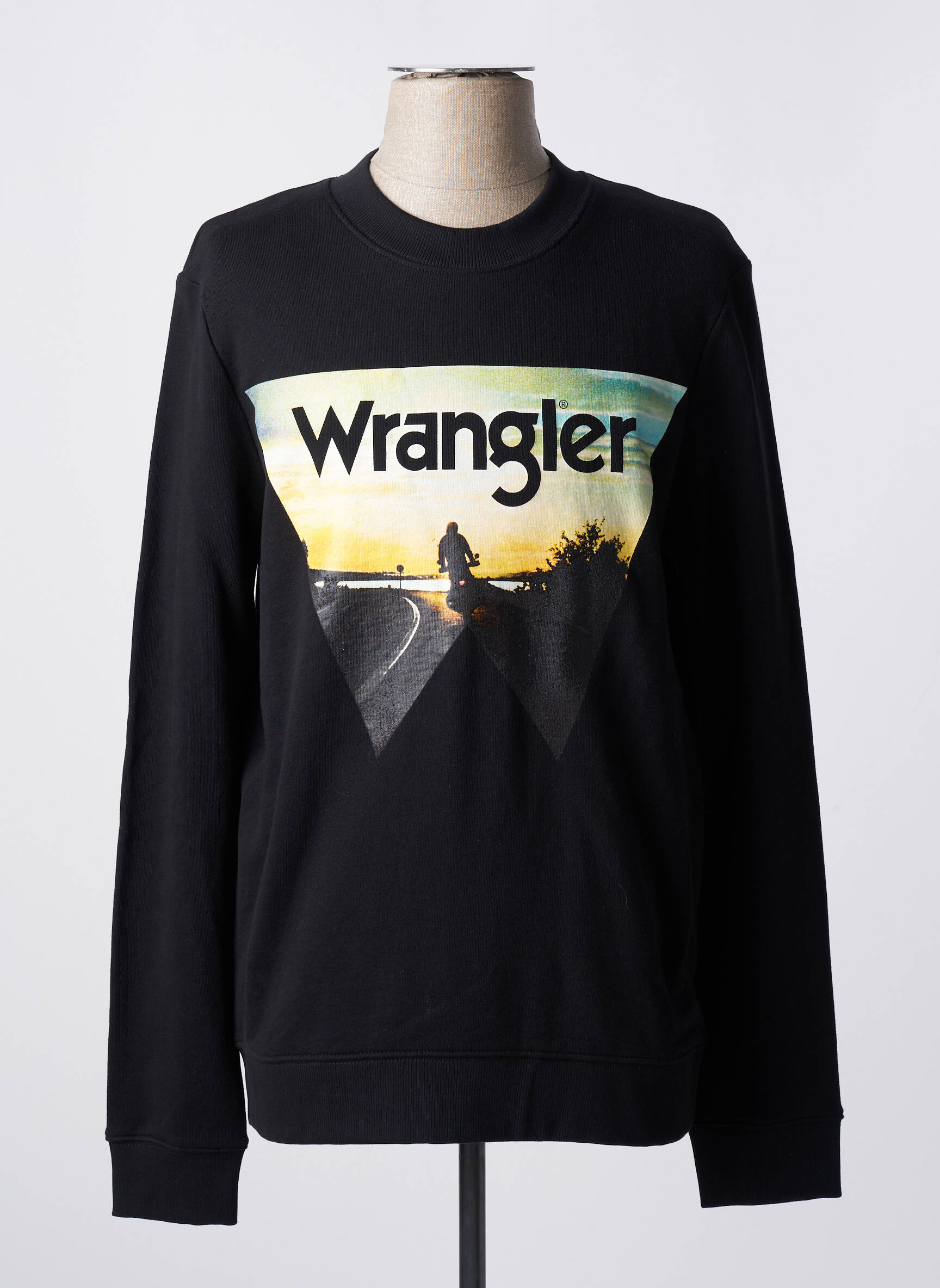 Mikroskopas jersey audinys ilgos rankovės juodas WRANGLER vyras