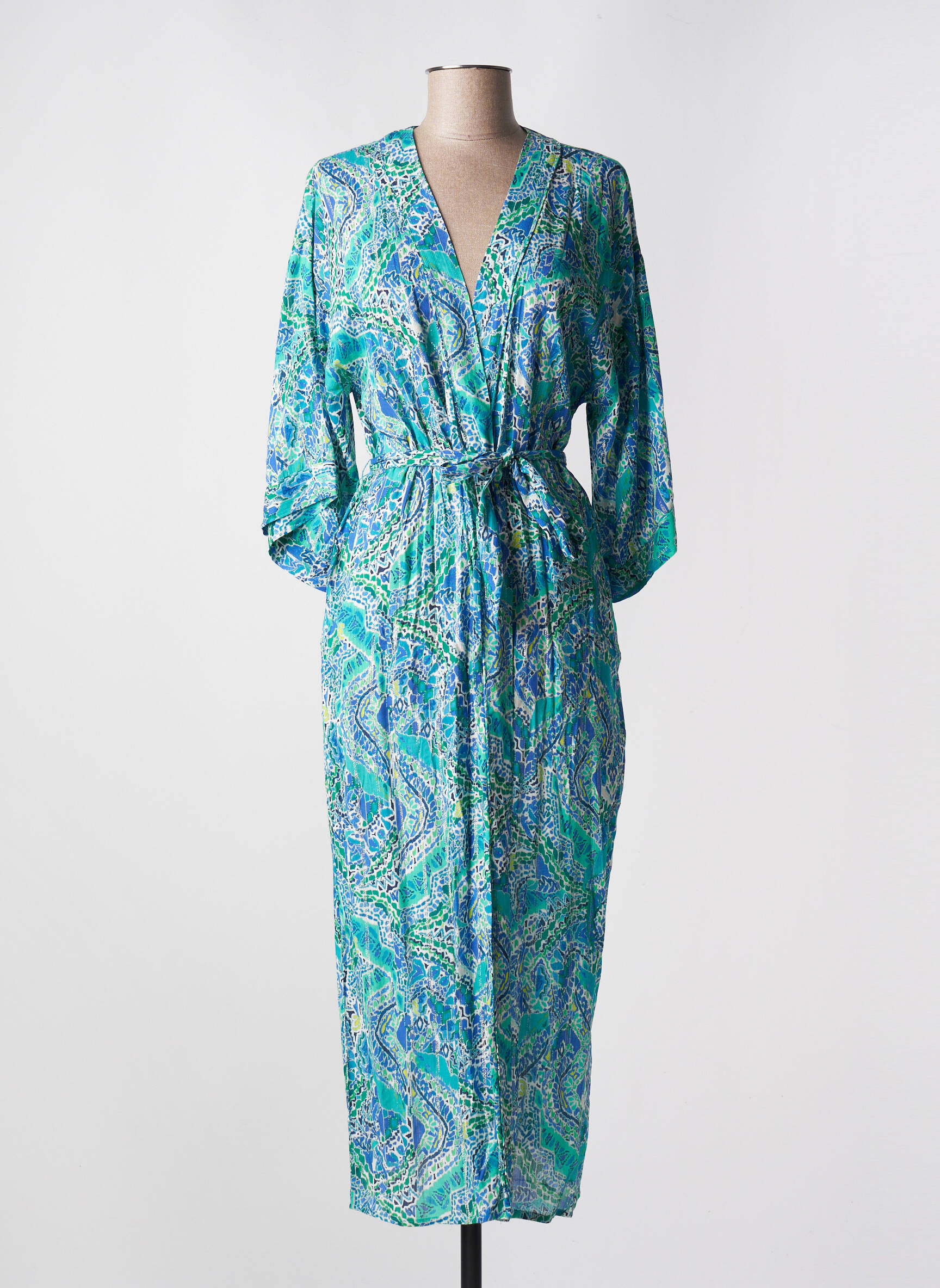 Kimono striukė col v mėlyna JULIE GUERLANDE moteris