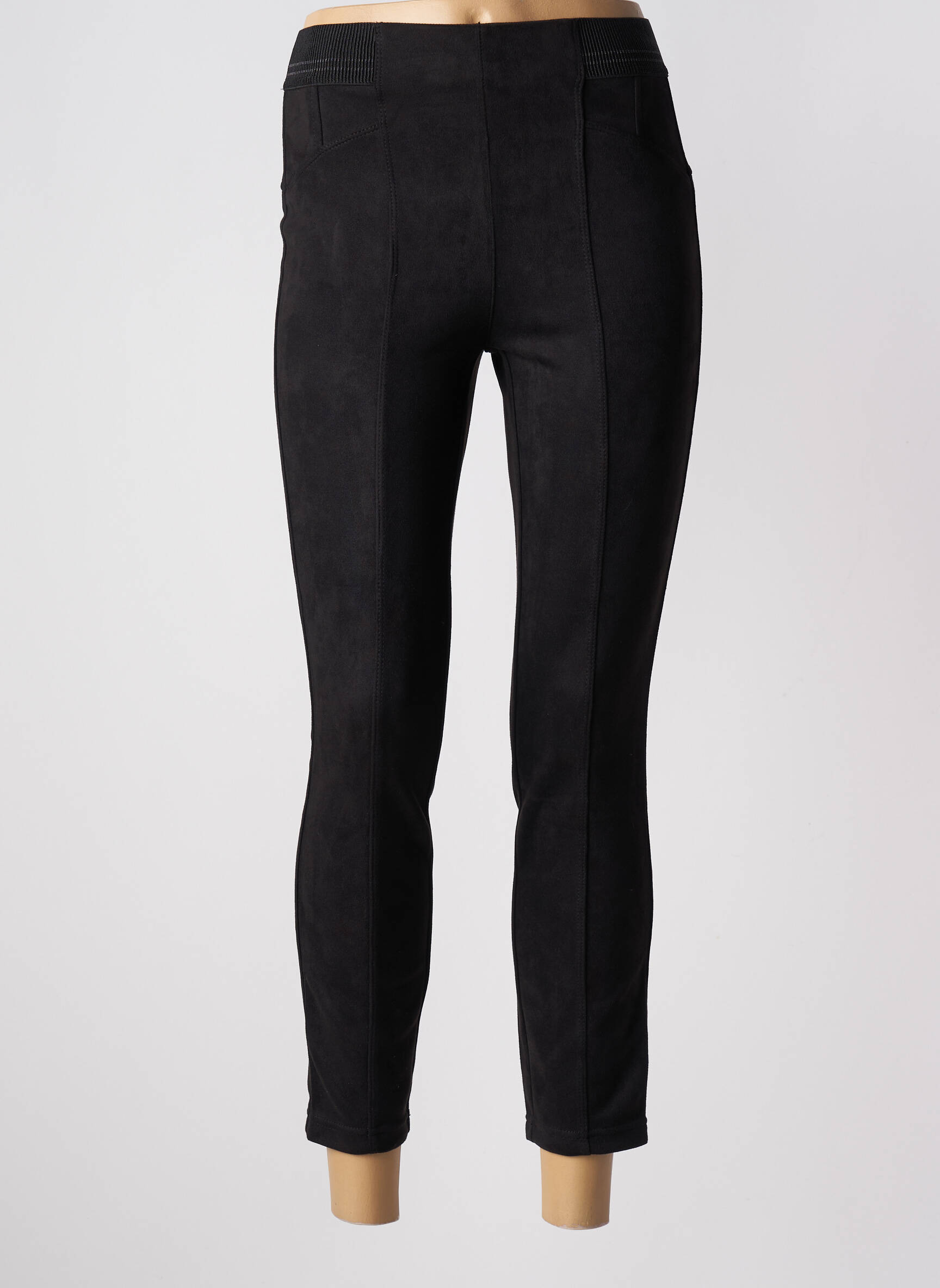 Jegging suedinės audimo technika aukšta talija juodas STREET ONE moteris