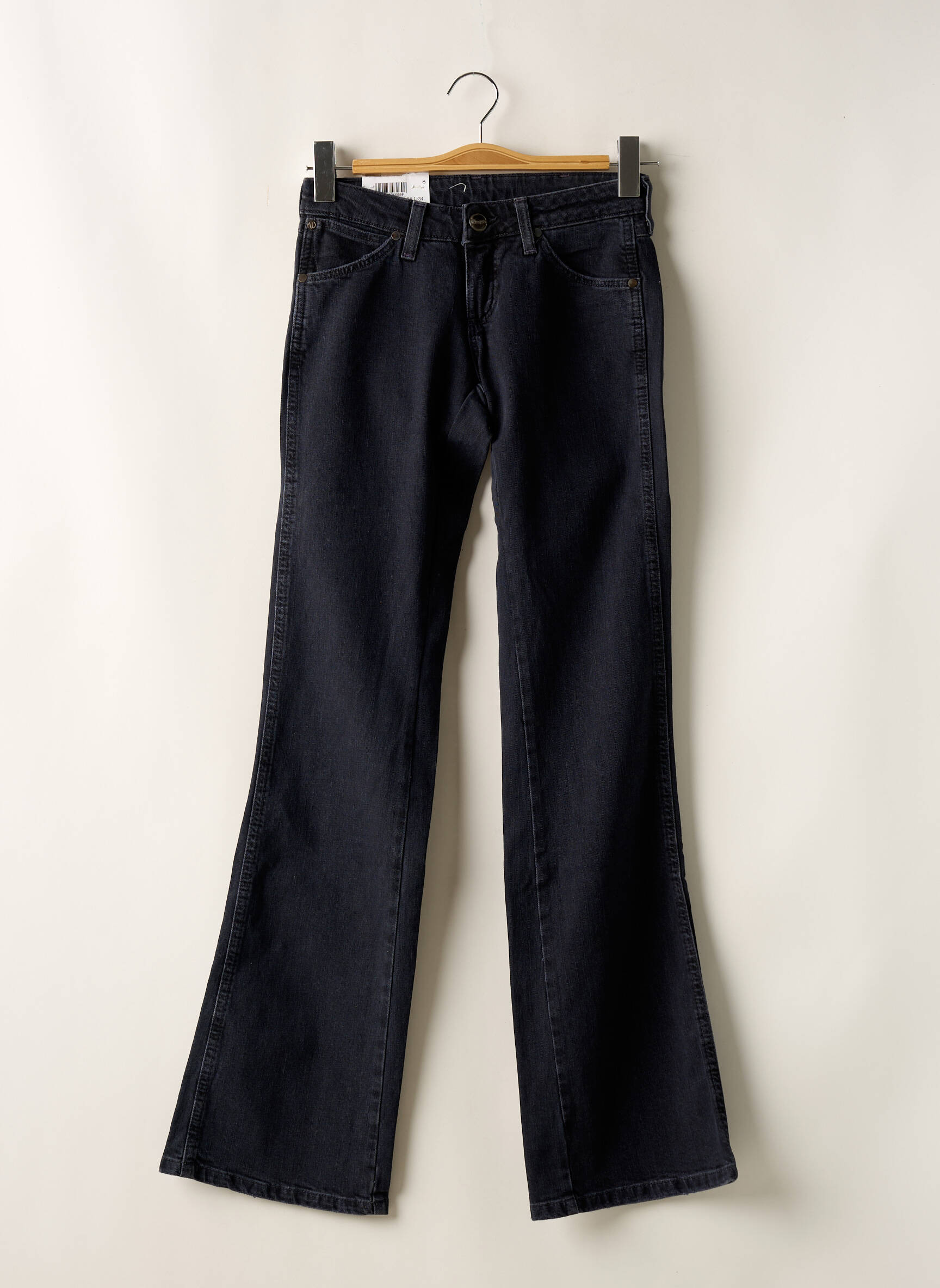 Bootcut džinsai tamprumas maža dydžio juodas WRANGLER moteris