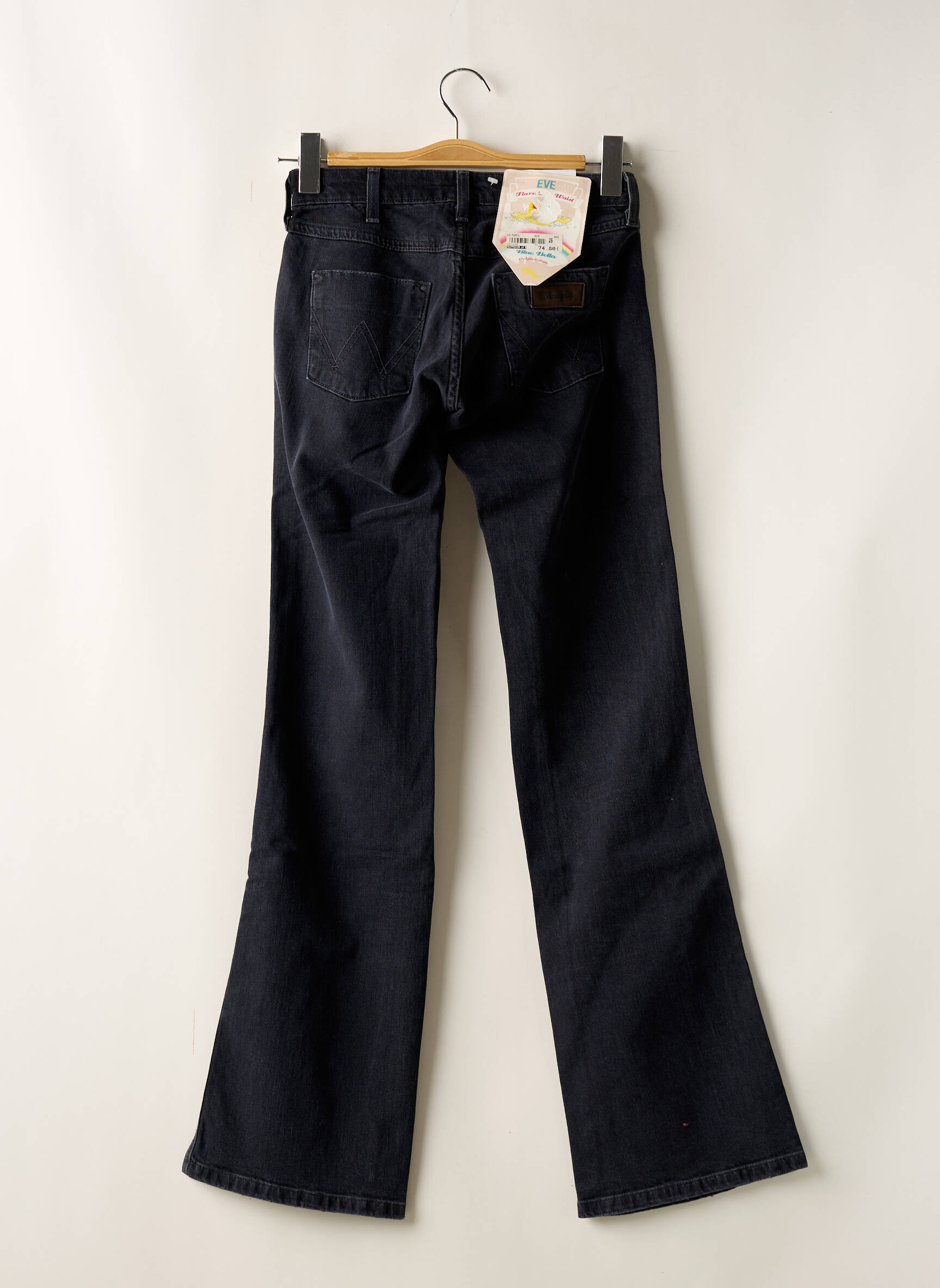Bootcut džinsai tamprumas maža dydžio juodas WRANGLER moteris