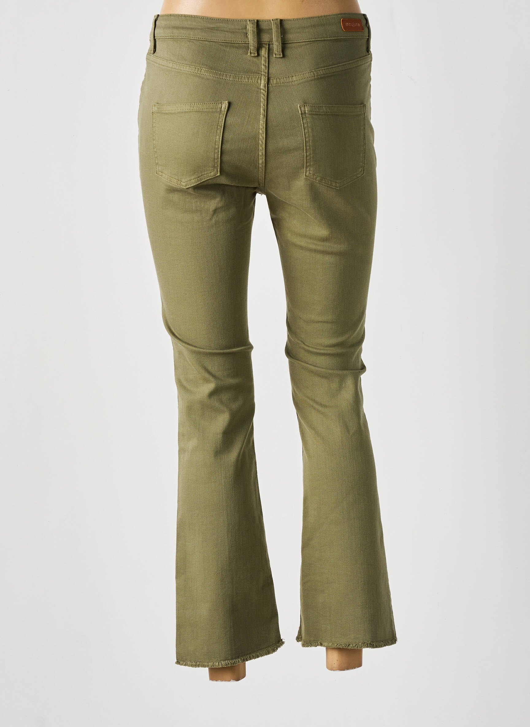 Bootcut džinsai fringe apdaila aukšta talija žalias MAYJUNE moteris