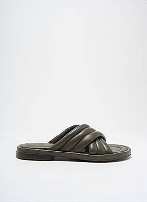 Mule/sabotai lygus audinys plokščias kulnas iki 3 cm žalias BILLIBI moteris