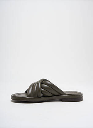 Mule/sabotai lygus audinys plokščias kulnas iki 3 cm žalias BILLIBI moteris