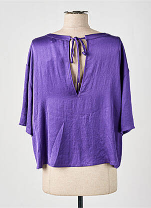 Bluzonai apvalus kaklas 3/4 rankovės violetinis AMERICAN VINTAGE moteris