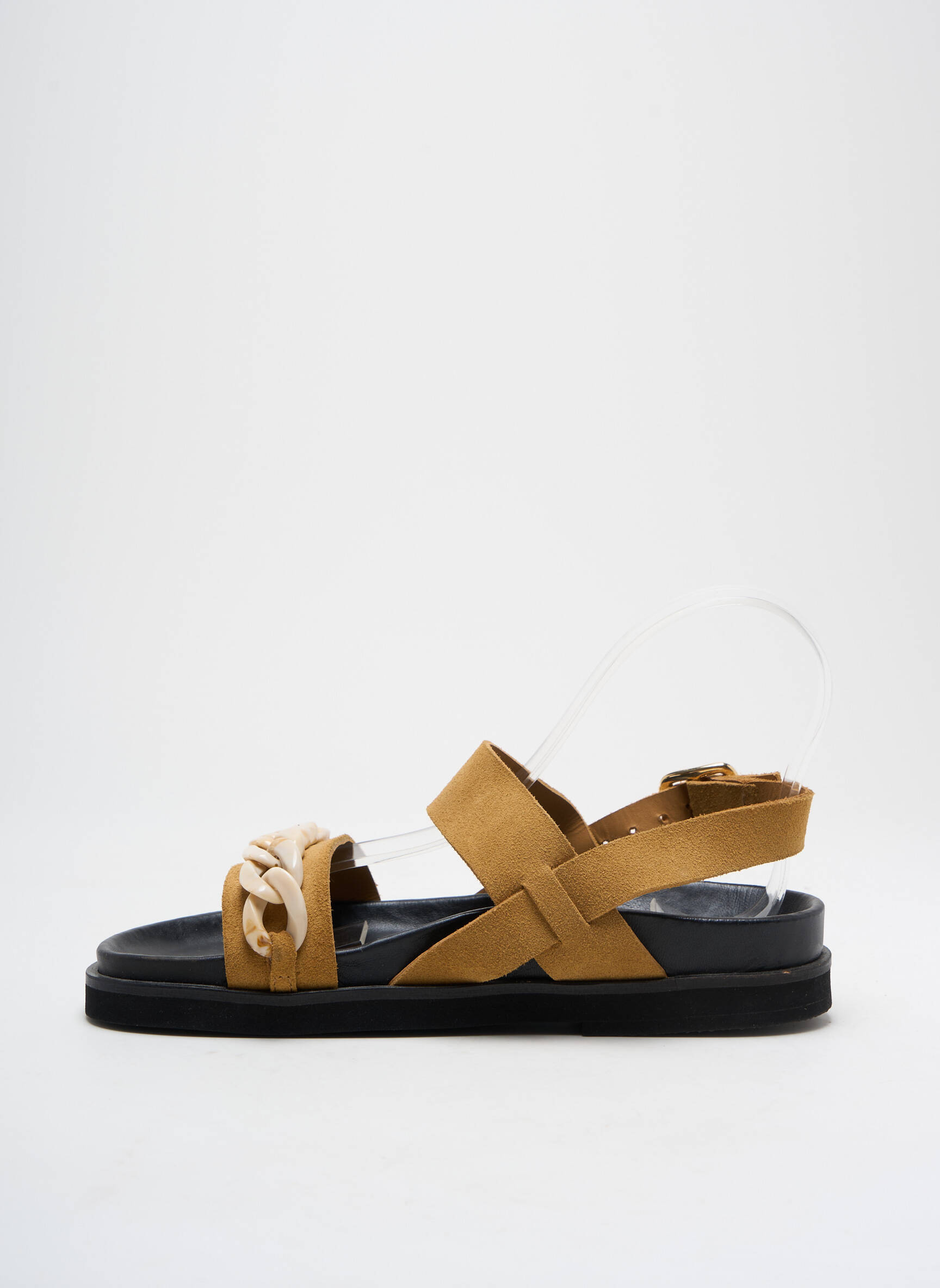 Sandalai/nu pėdos satino audinys kulnas nuo 4 iki 6 cm rudas ANAKI moteris