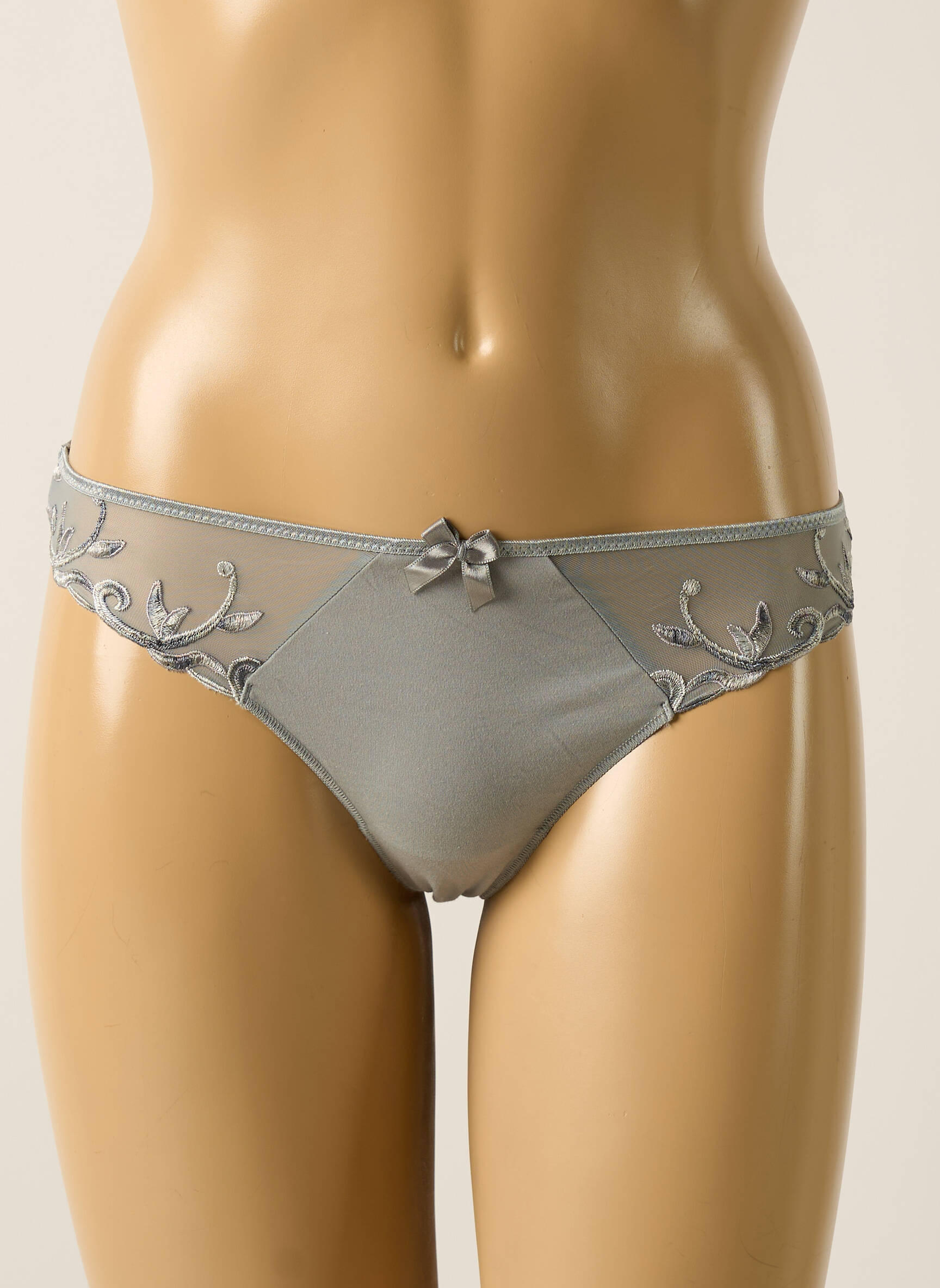 Tanga satino efektas pilka SIMONE PERELE moteris