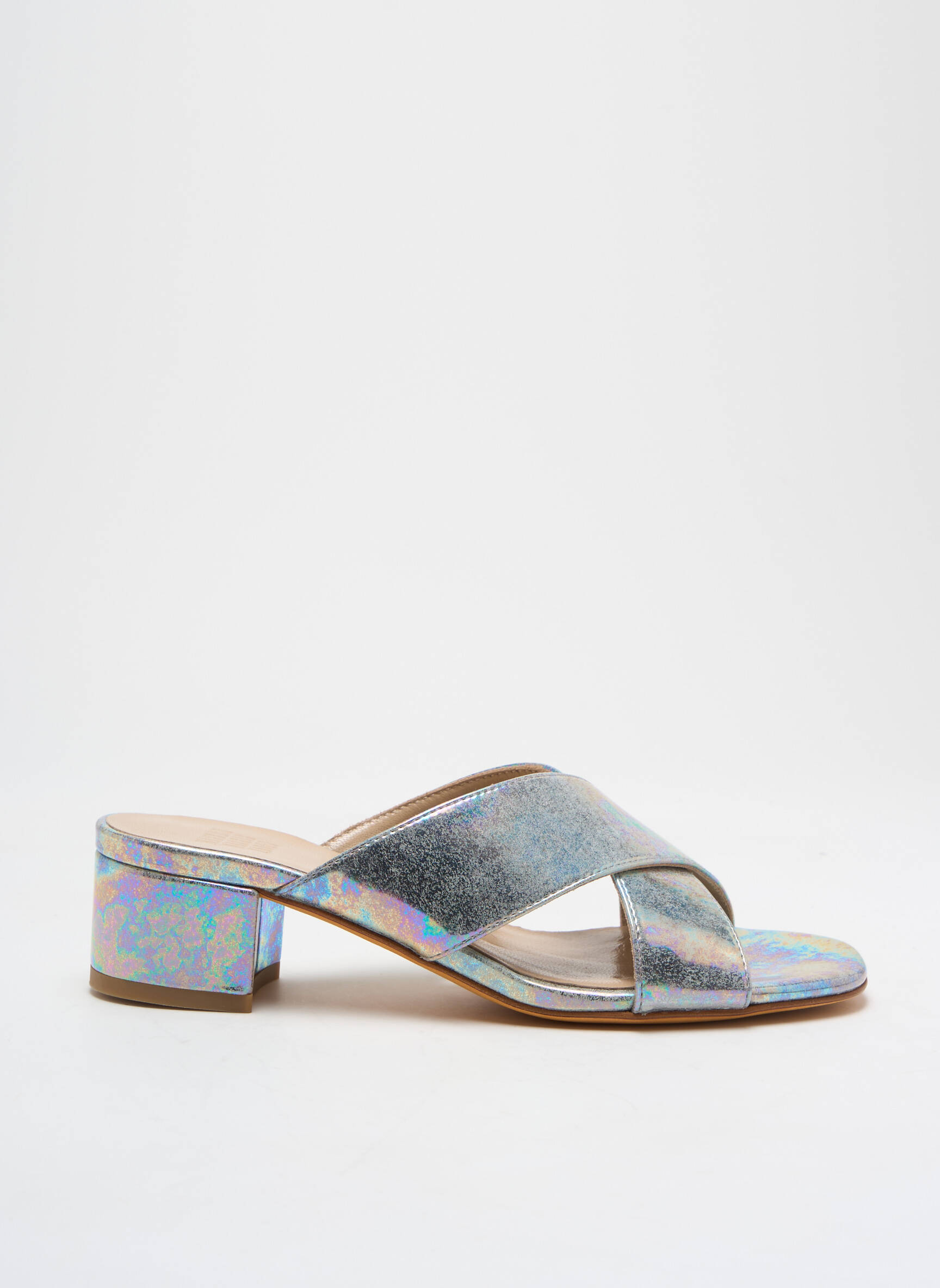 Mule/sabotai satino audinys kulnas nuo 4 iki 6 cm sidabrinė MARYAM NASSIR ZADEH moteris