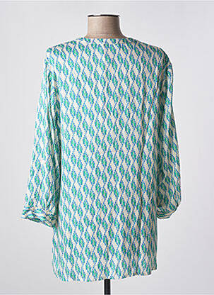 Ilgų rankovių tunika priekinė mygtukų uždarymo sistema žalias TONI moteris