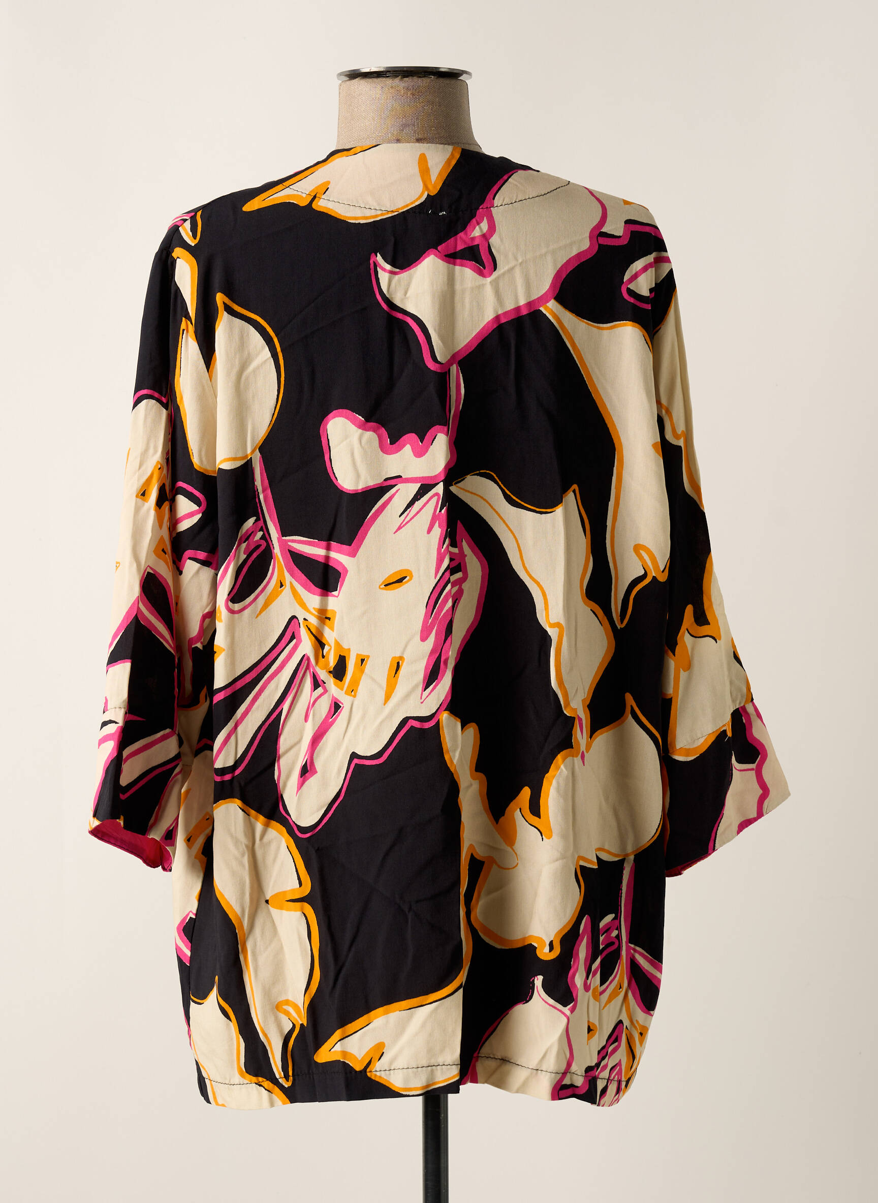 Kimono striukė fantazijos raštas juodas SCORZZO moteris