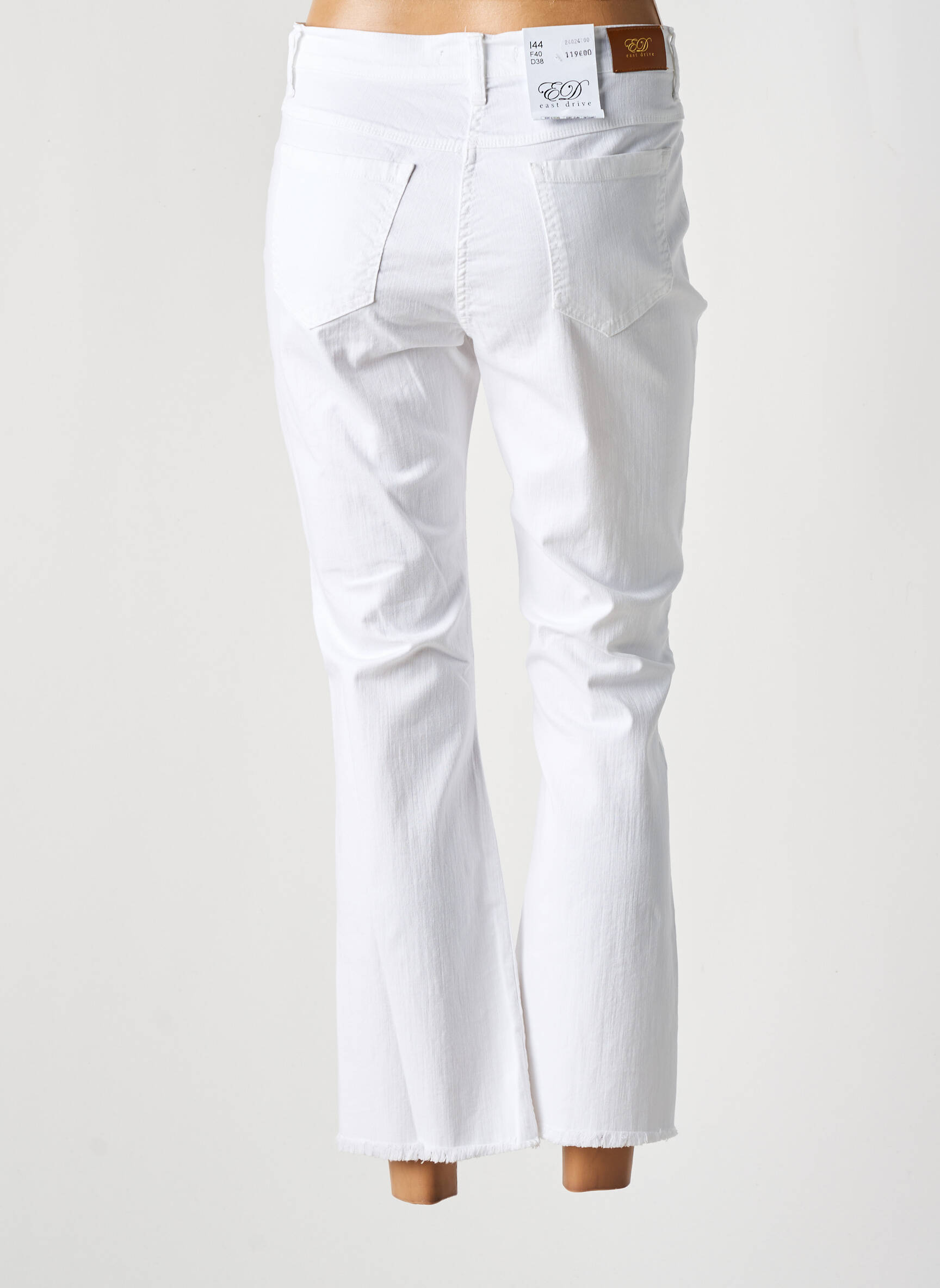 Bootcut džinsai aukšta talija aukšta talija baltas EAST DRIVE moteris