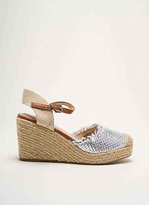 Espadrilės satino audinys kulnas nuo 4 iki 6 cm sidabrinė VANESSA WU moteris