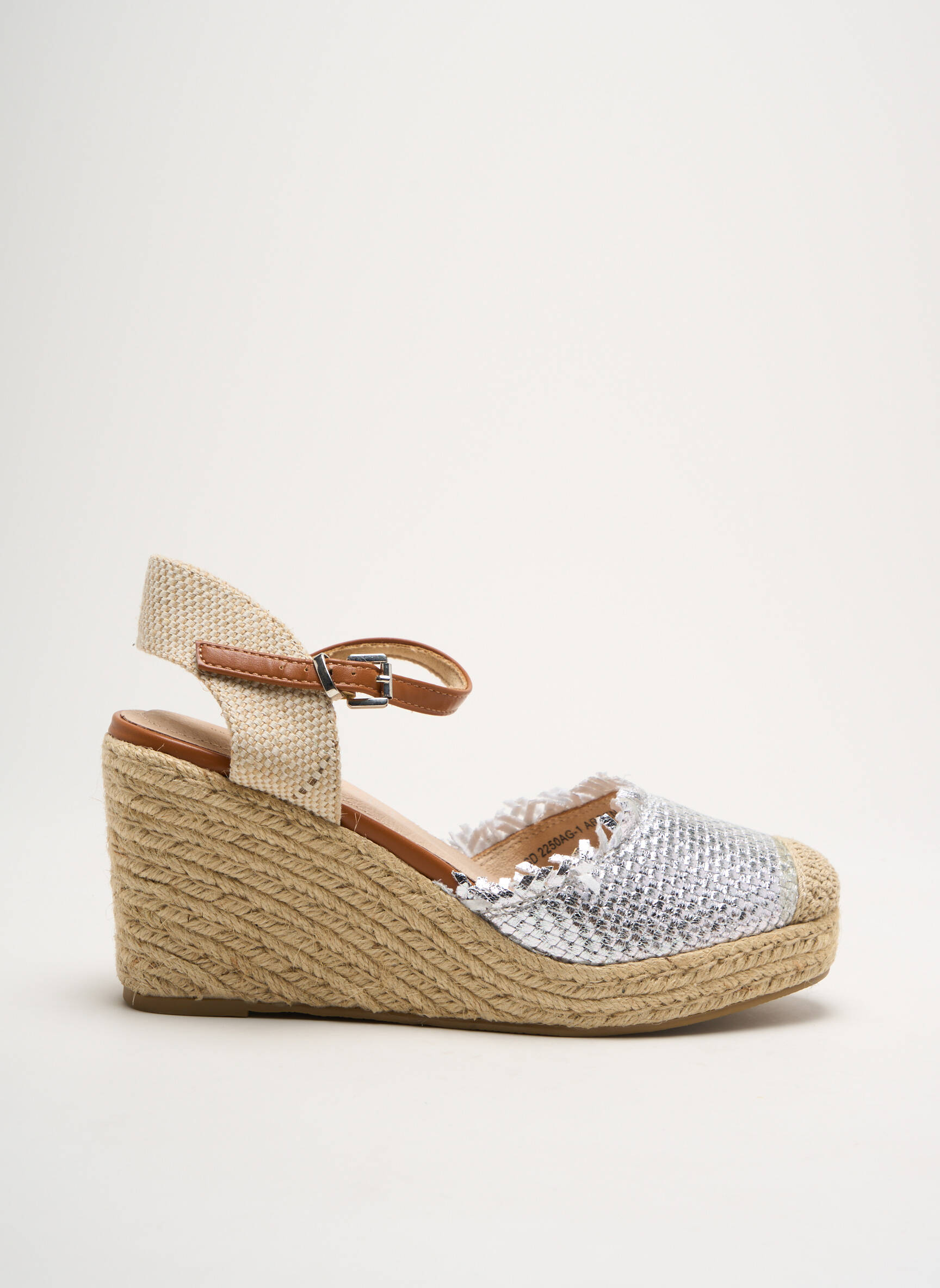 Espadrilės satino audinys kulnas nuo 4 iki 6 cm sidabrinė VANESSA WU moteris