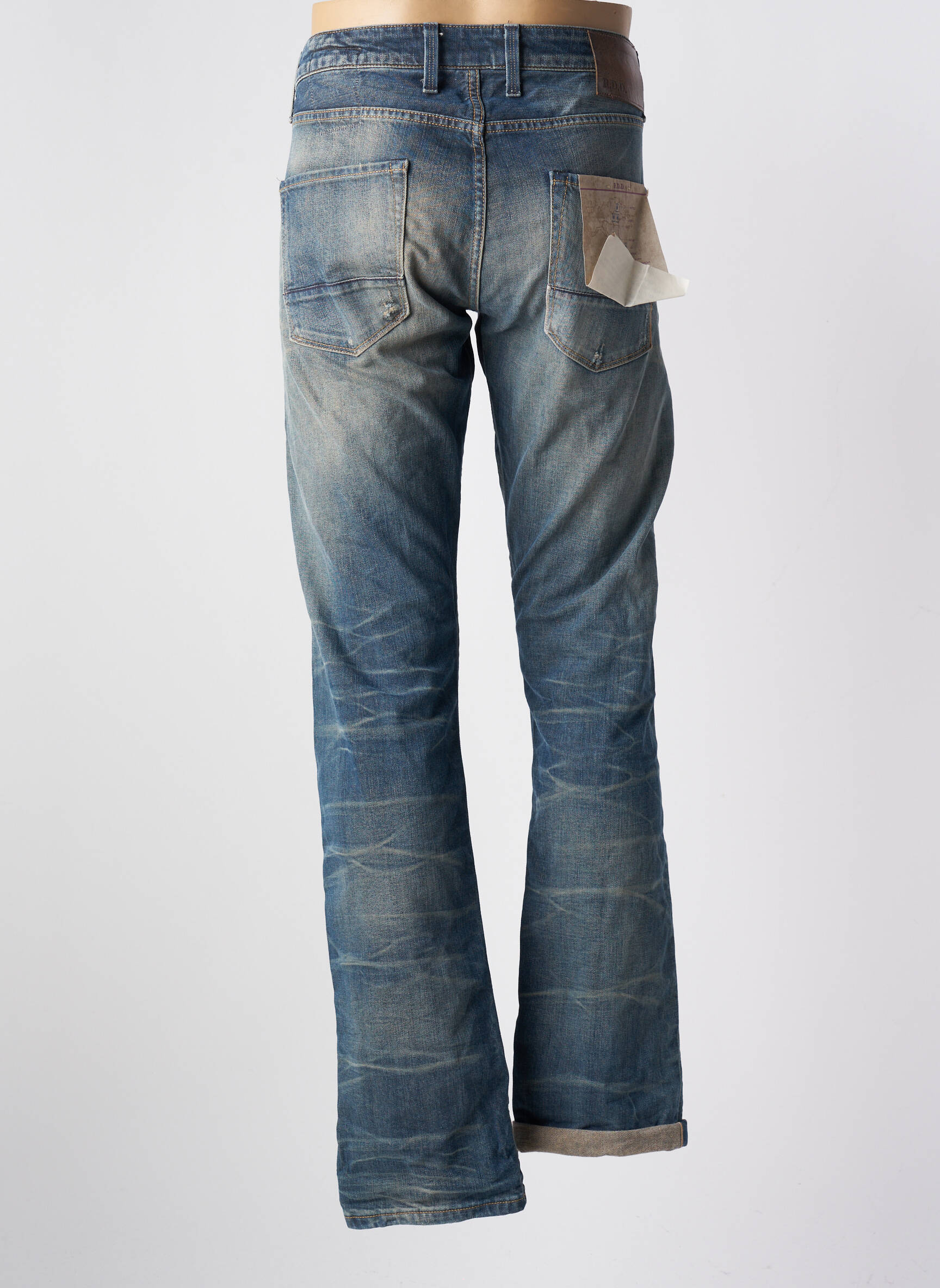 Tiesios kirpimo džinsai nusidėvėjęs ir išblukęs efektas normala dydis mėlyna R.D.D (ROYAL DENIM DIVISION) vyras